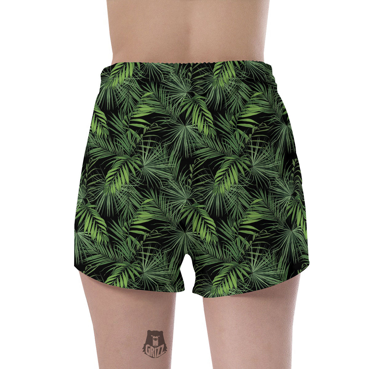 Palm Leaf Night Tropical Print Pattern Women's Shorts-grizzshop