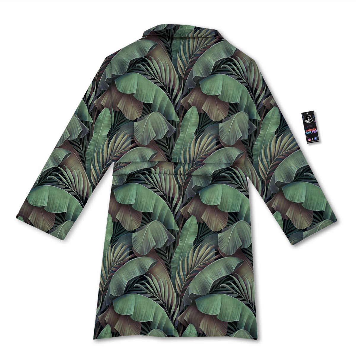 Palm Leaf Tropical Banana Print Pattern Bathrobe-grizzshop