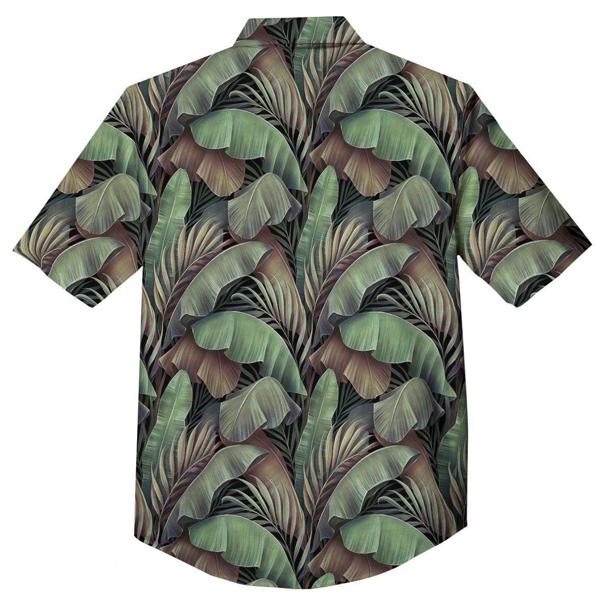 Palm Leaf Tropical Banana Print Pattern Button Up Shirt-grizzshop