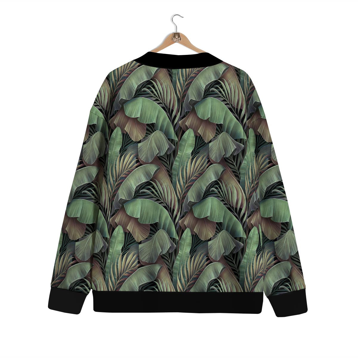 Palm Leaf Tropical Banana Print Pattern Cardigan-grizzshop