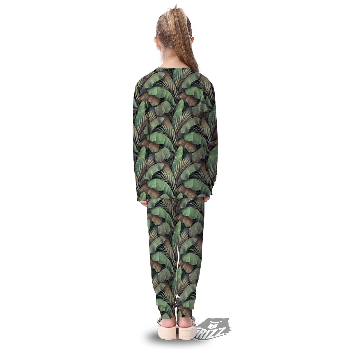 Palm Leaf Tropical Banana Print Pattern Kid's Pajamas-grizzshop