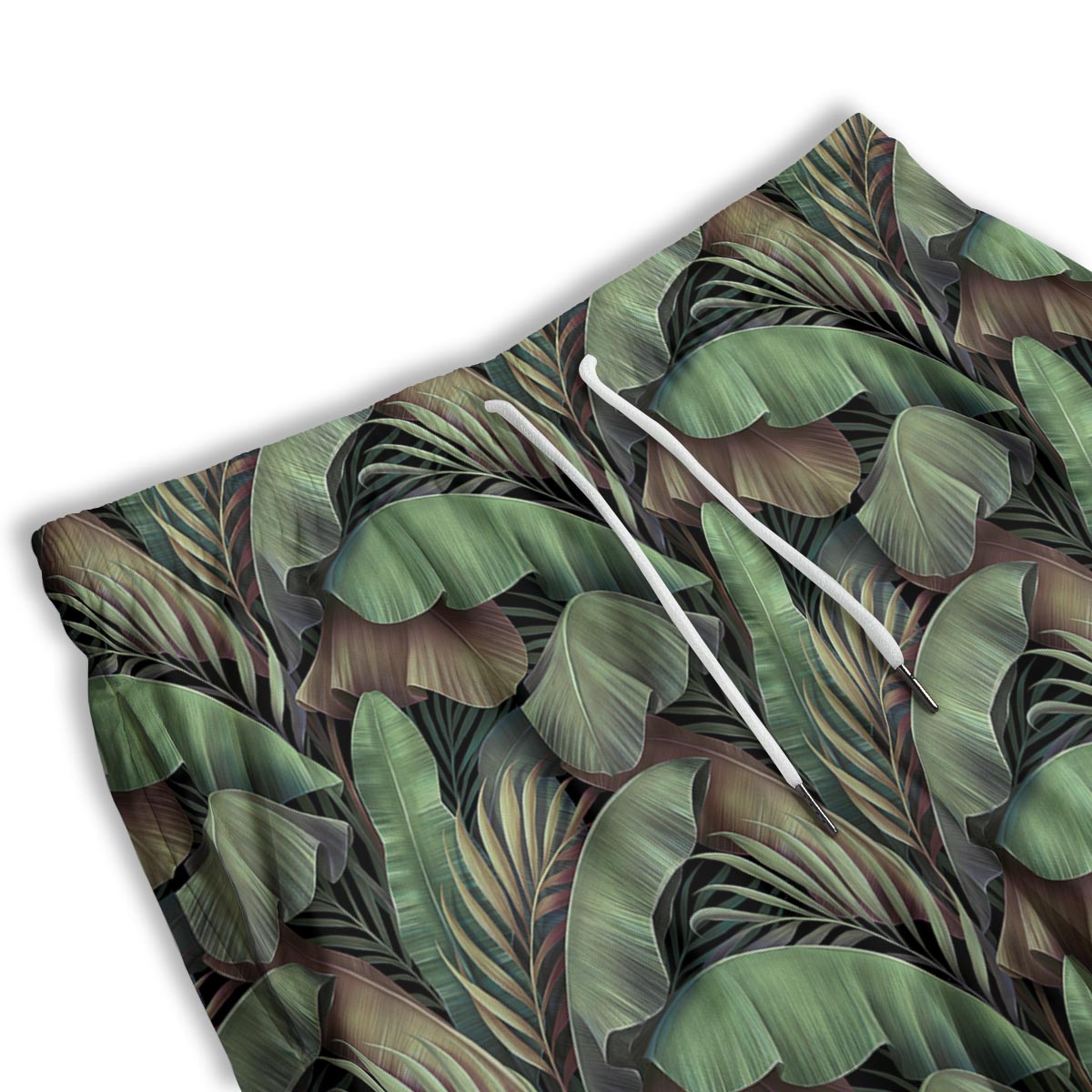 Palm Leaf Tropical Banana Print Pattern Men's Athletic Shorts