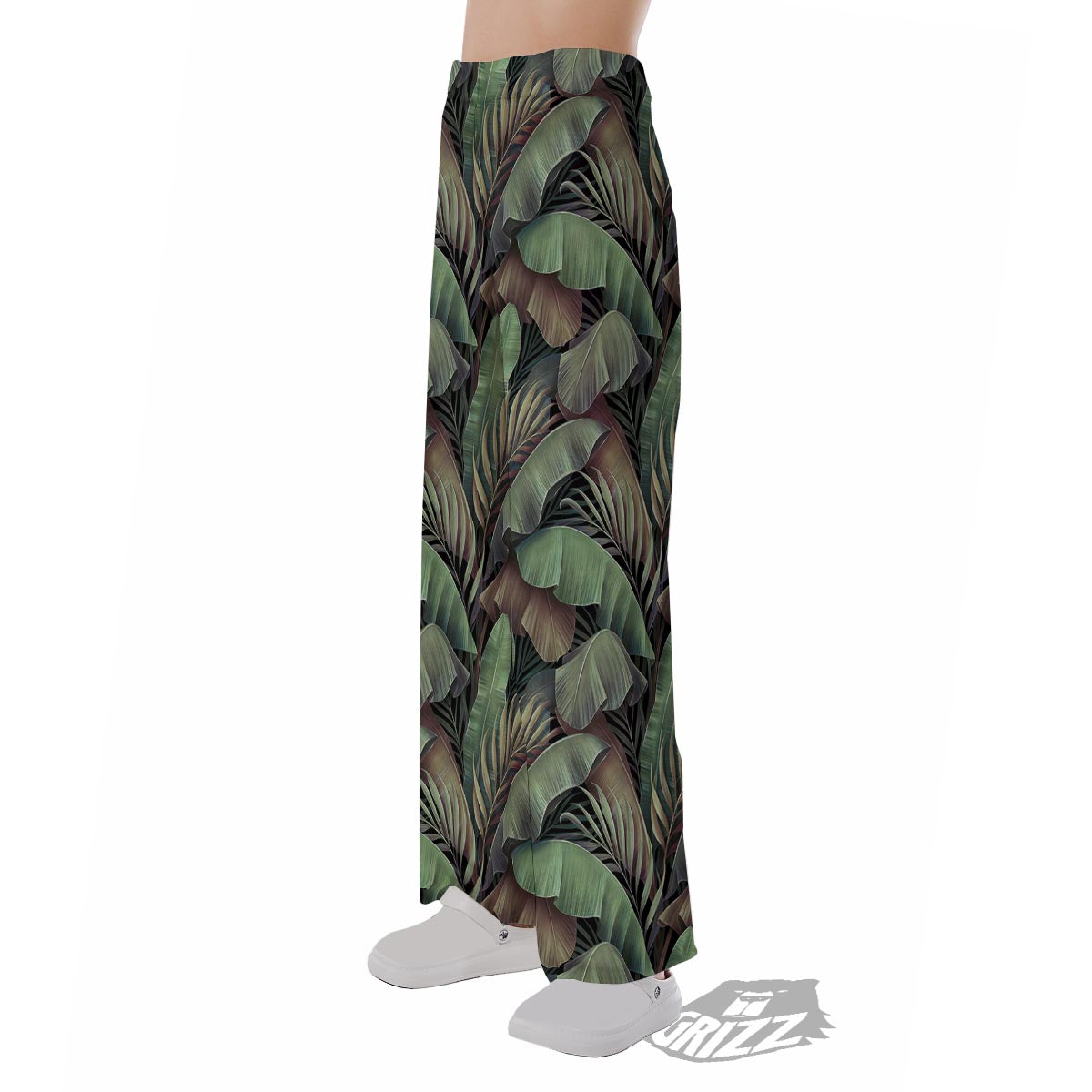 Palm Leaf Tropical Banana Print Pattern Pajama Pants-grizzshop
