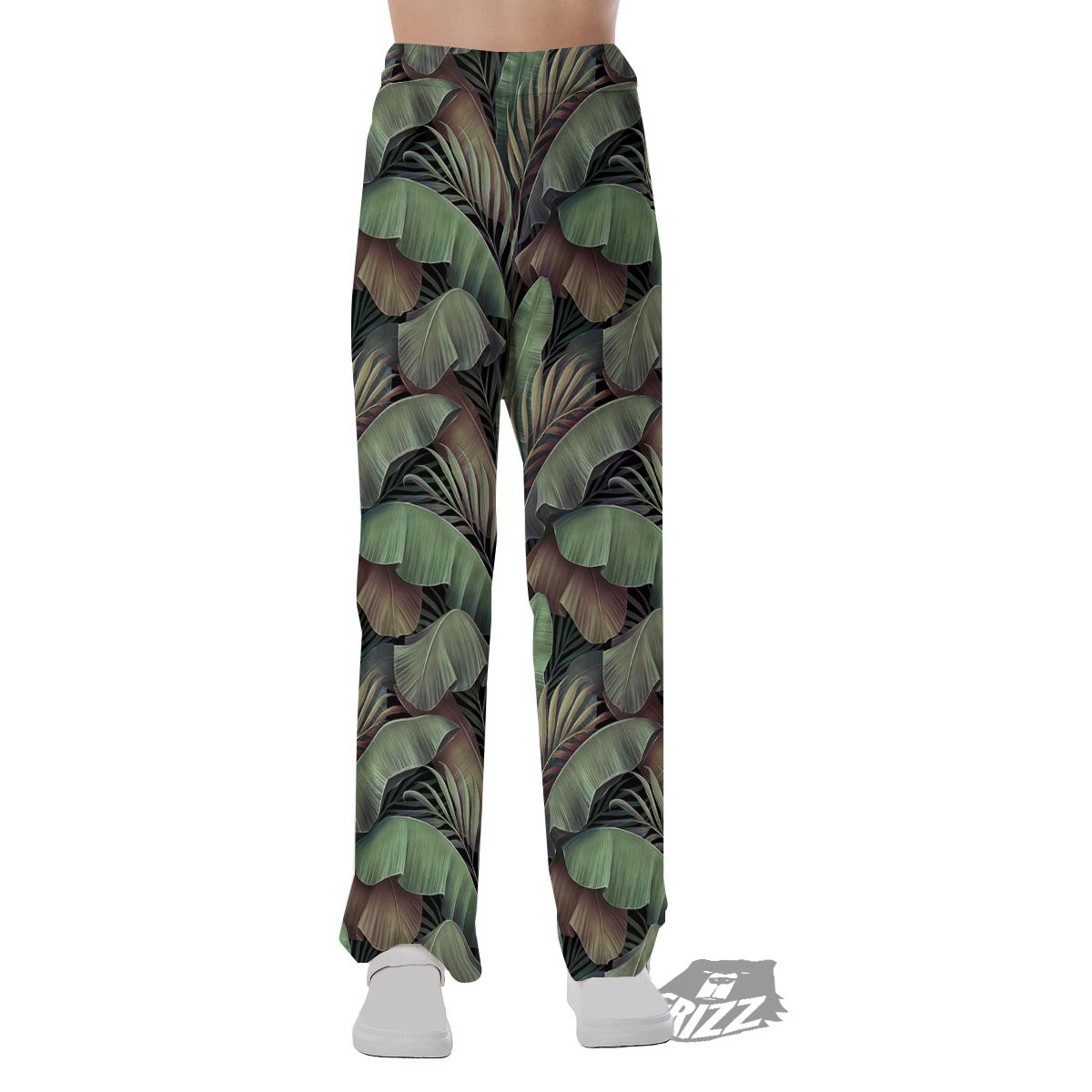 Palm Leaf Tropical Banana Print Pattern Pajama Pants-grizzshop