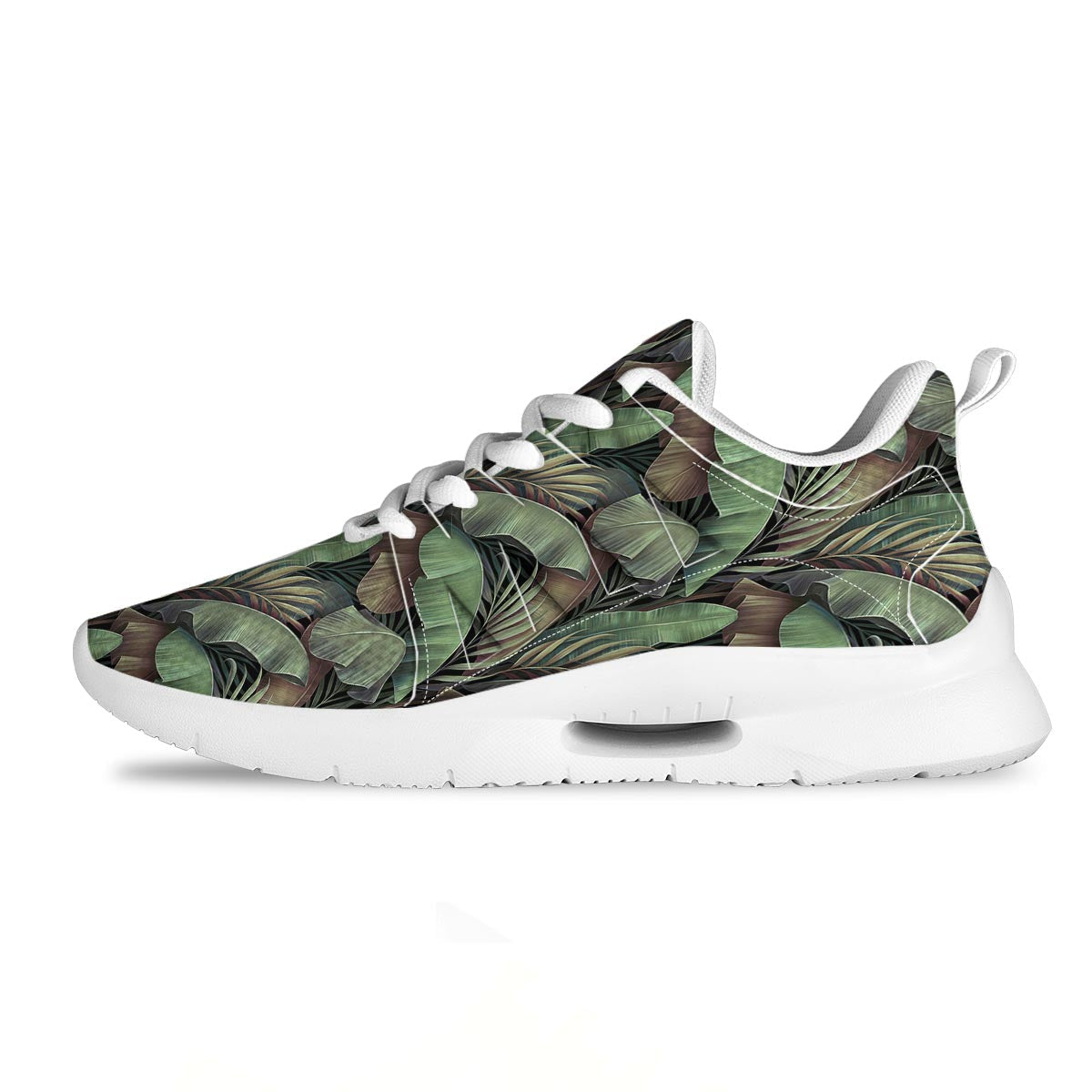 Palm Leaf Tropical Banana Print Pattern Tennis Shoes-grizzshop