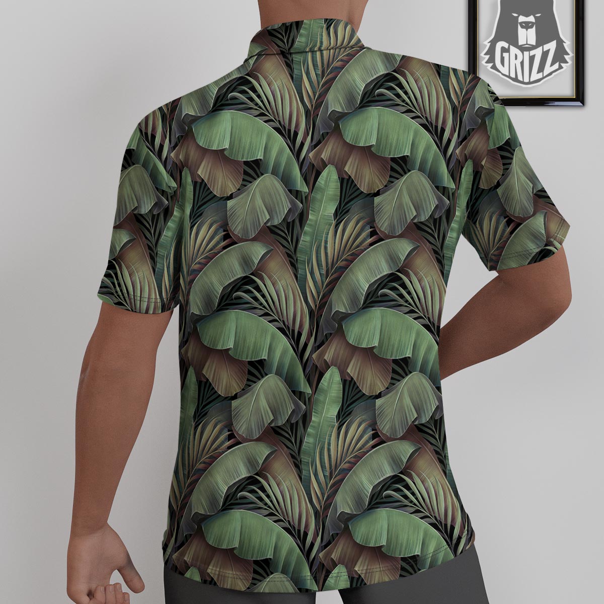 Palm Leaf Tropical Banana Print Pattern Untucked Shirts-grizzshop