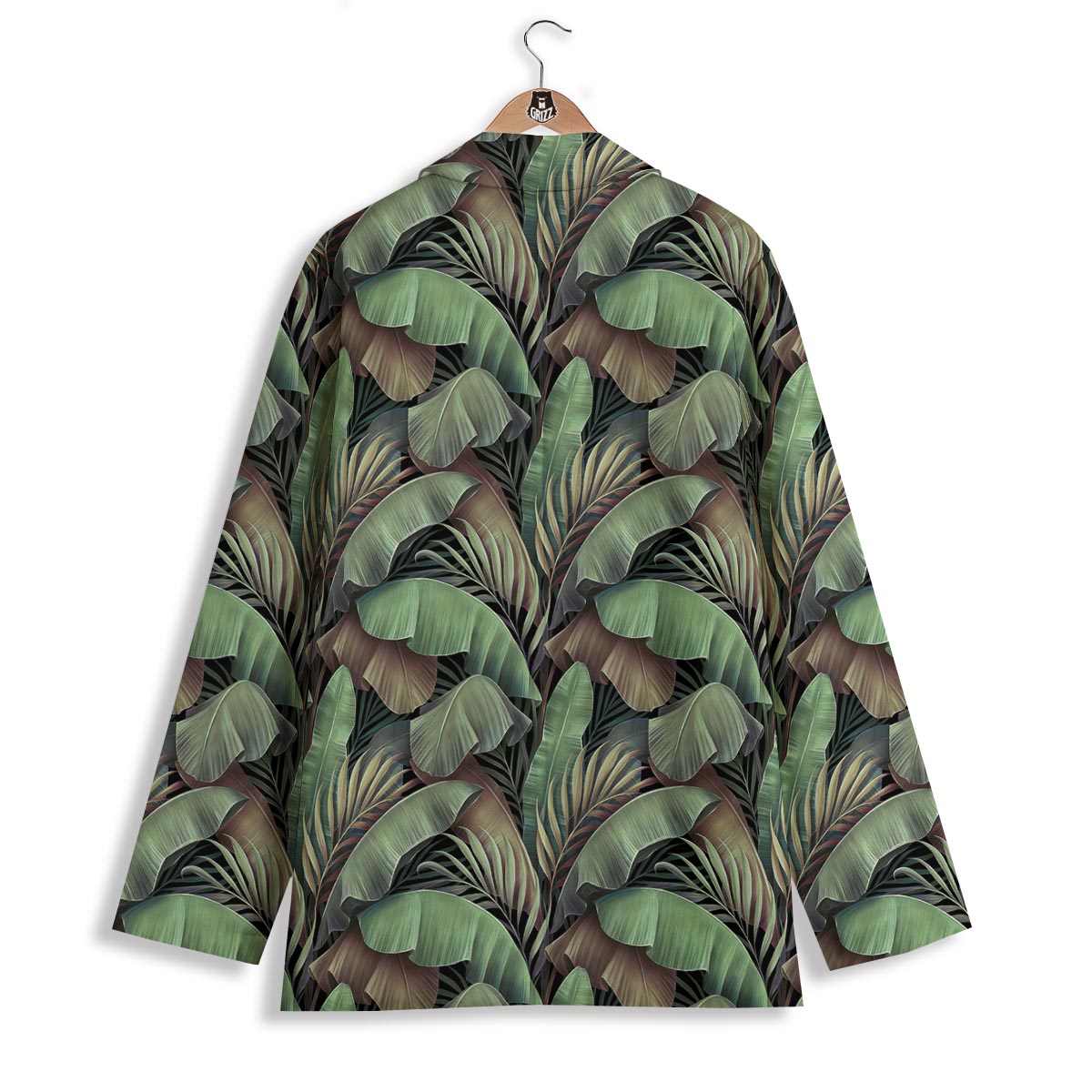 Palm Leaf Tropical Banana Print Pattern Women's Blazer-grizzshop