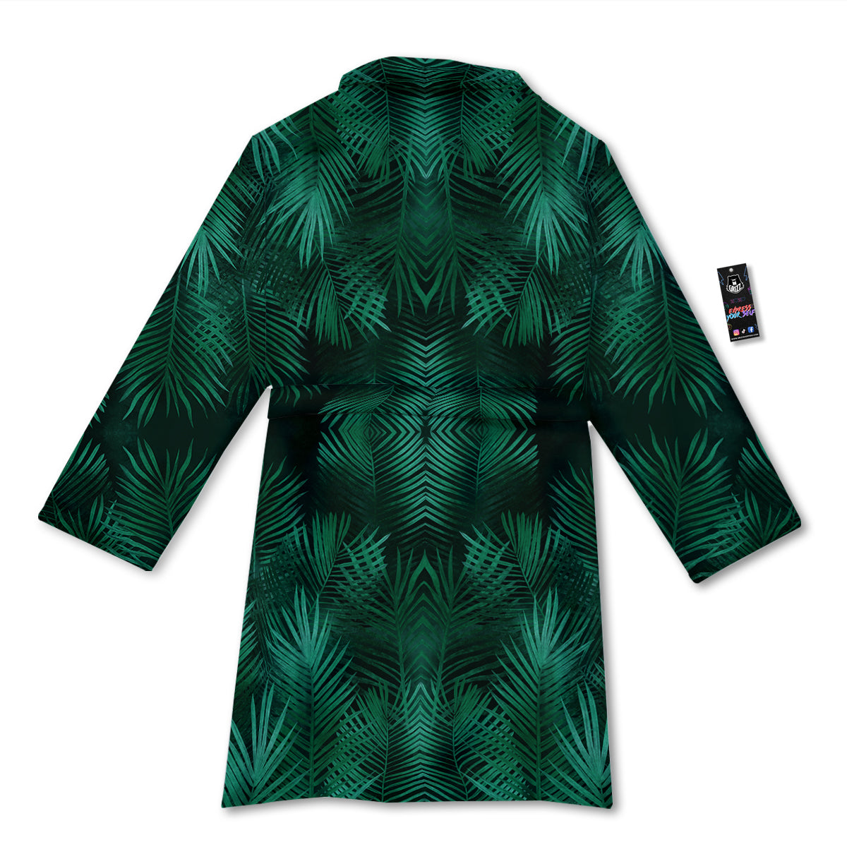 Palm Leaf Tropical Print Pattern Bathrobe-grizzshop