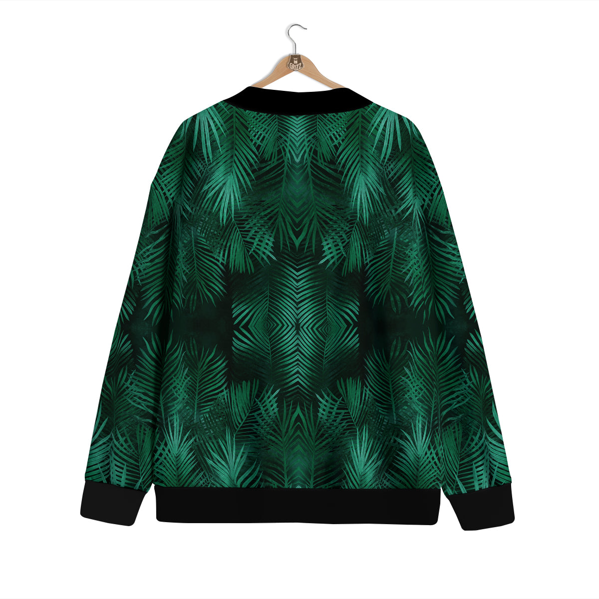 Palm Leaf Tropical Print Pattern Cardigan-grizzshop