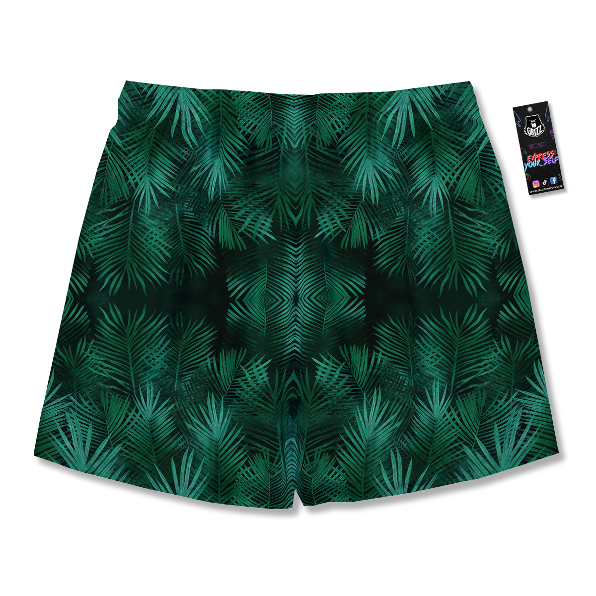 Palm Leaf Tropical Print Pattern Men's Running Shorts-grizzshop