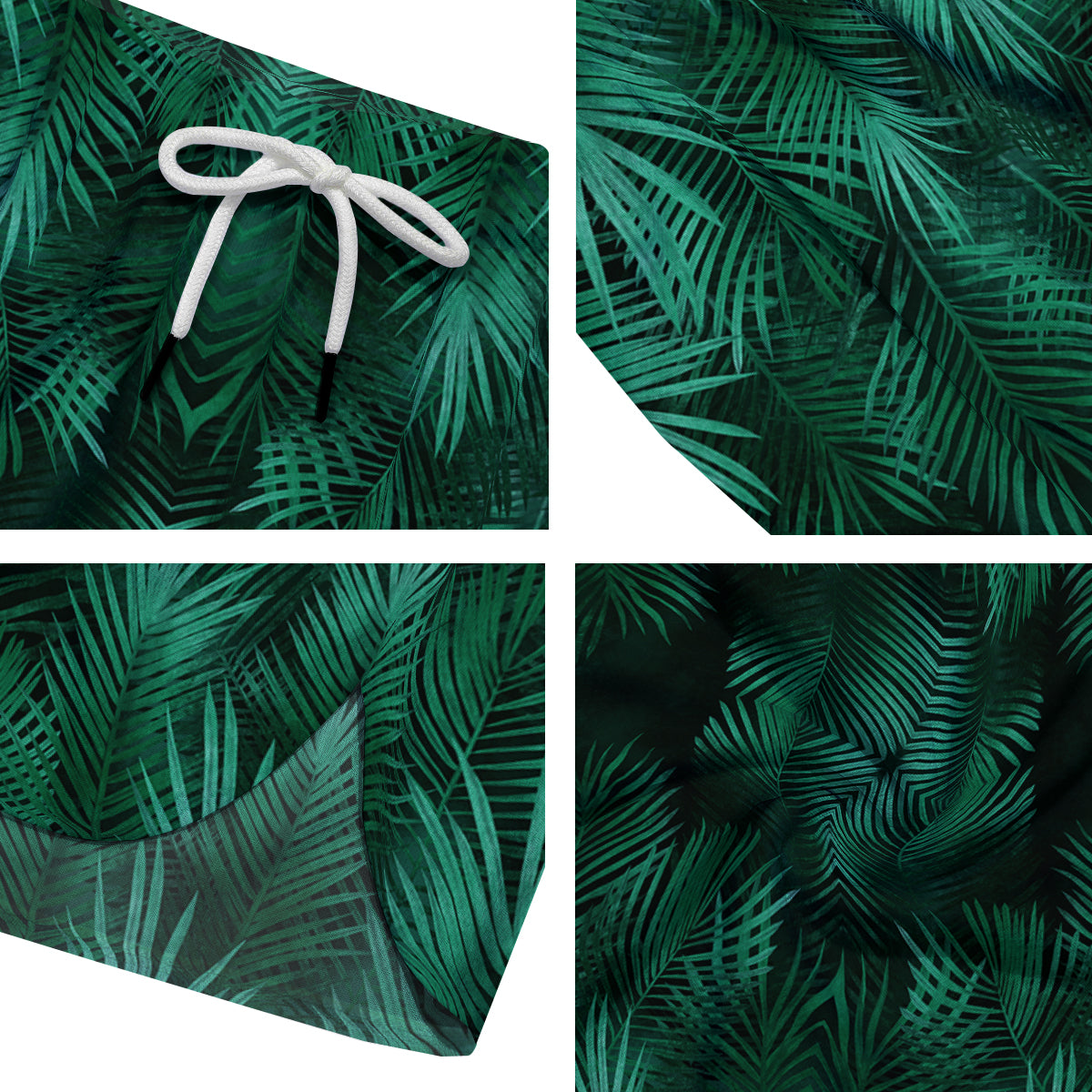 Palm Leaf Tropical Print Pattern Men's Running Shorts-grizzshop