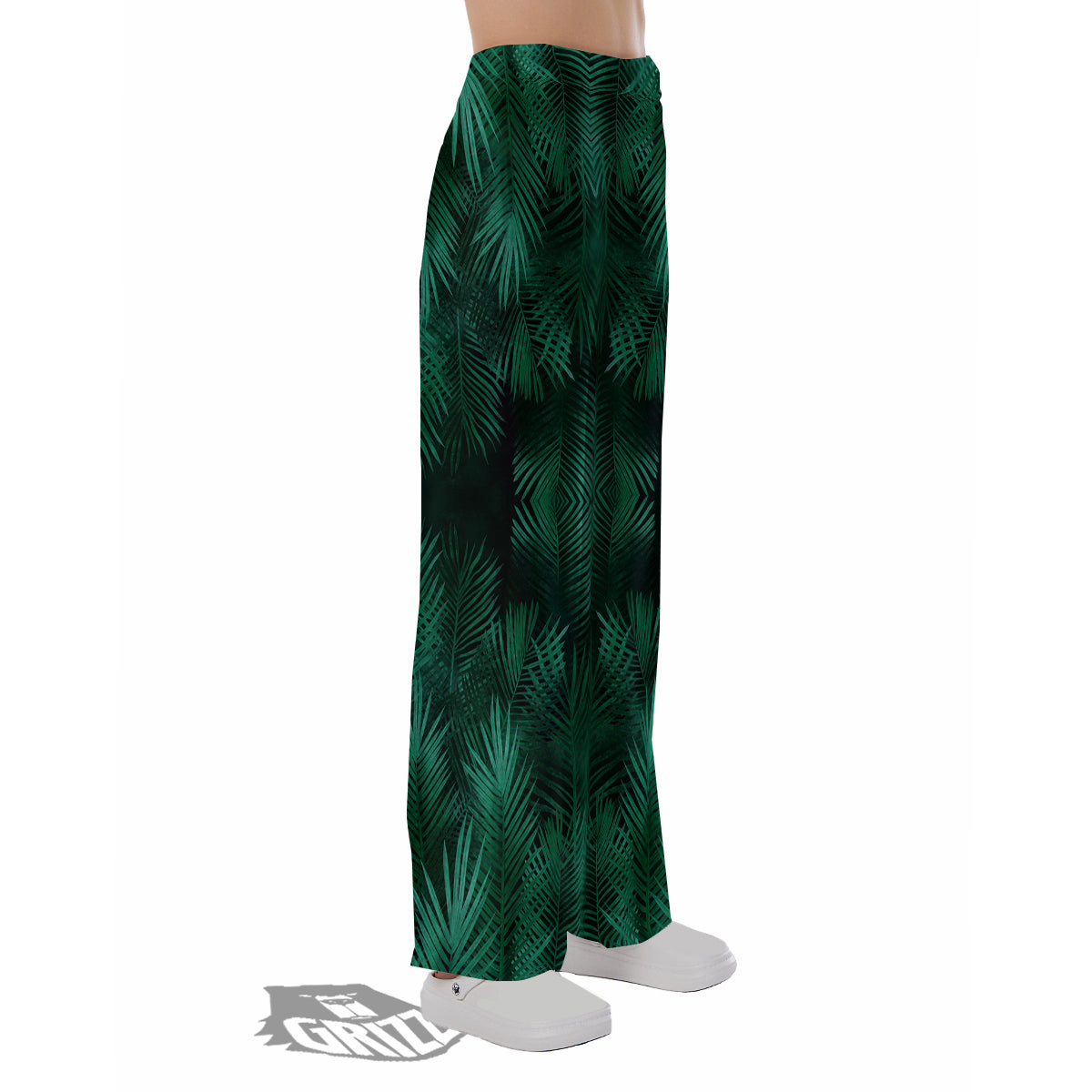 Palm Leaf Tropical Print Pattern Pajama Pants-grizzshop