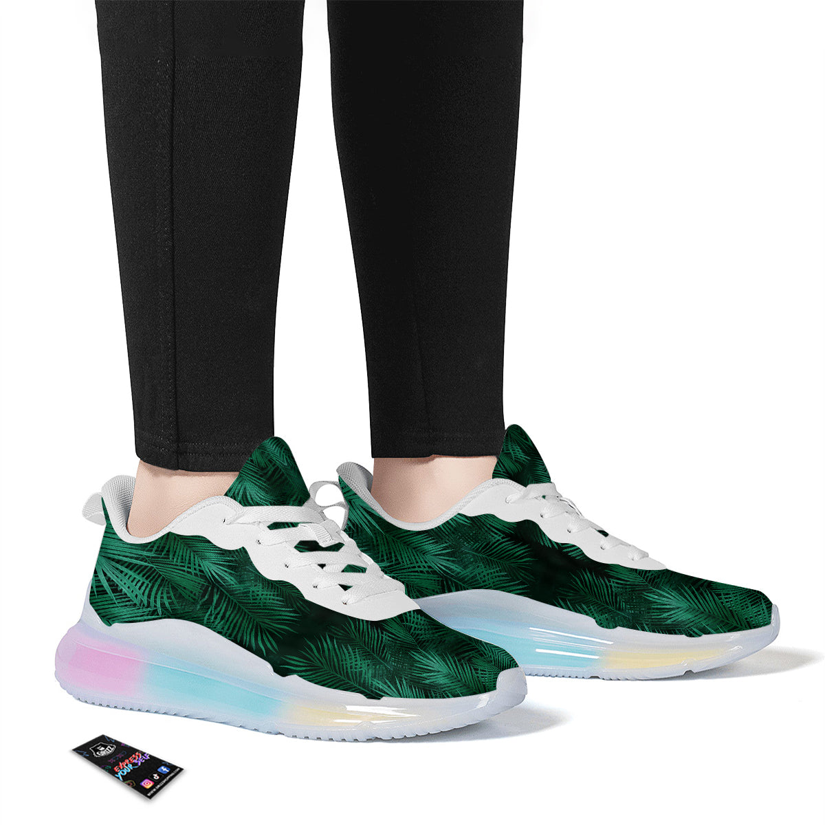 Palm Leaf Tropical Print Pattern Running Sneakers-grizzshop