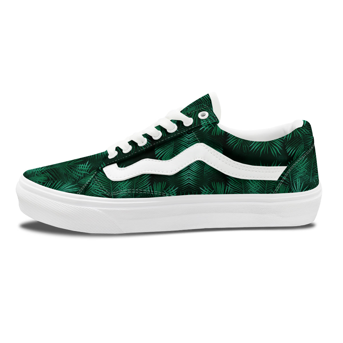 Palm Leaf Tropical Print Pattern Skate Shoes-grizzshop