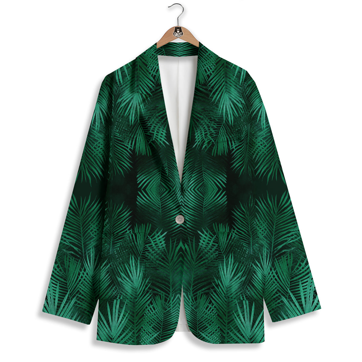Palm Leaf Tropical Print Pattern Women's Blazer-grizzshop