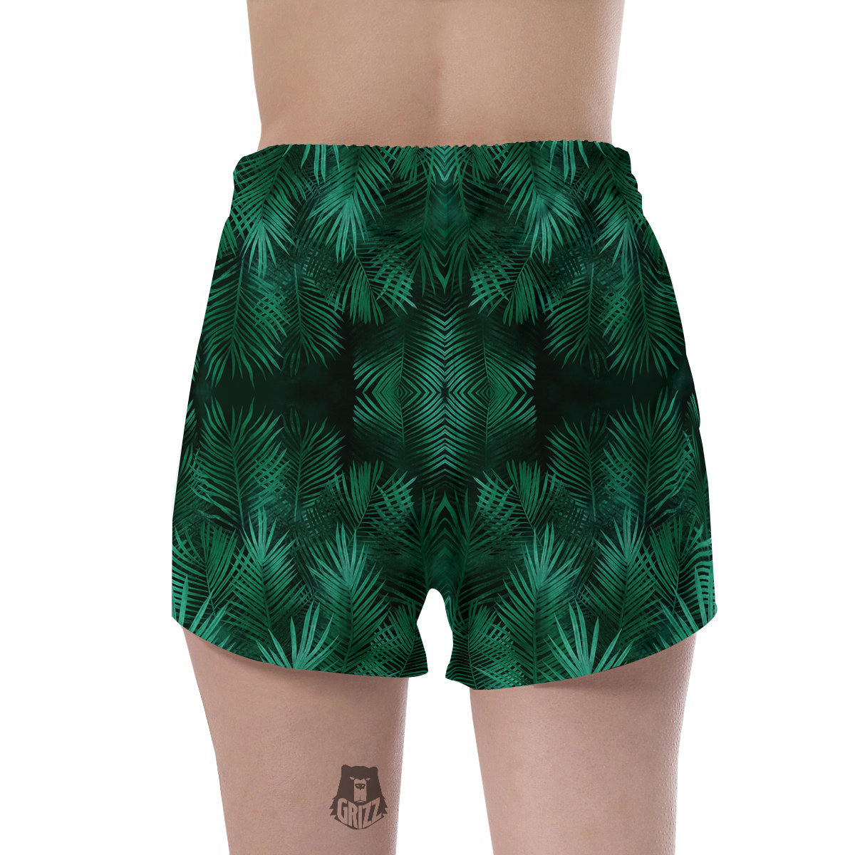 Palm Leaf Tropical Print Pattern Women's Shorts-grizzshop