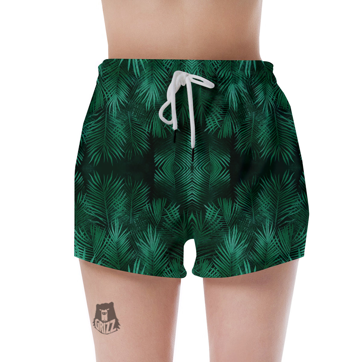 Palm Leaf Tropical Print Pattern Women's Shorts-grizzshop
