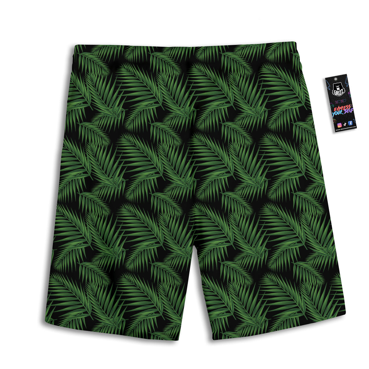 Palm Leave Night Tropical Print Pattern Men's Athletic Shorts-grizzshop