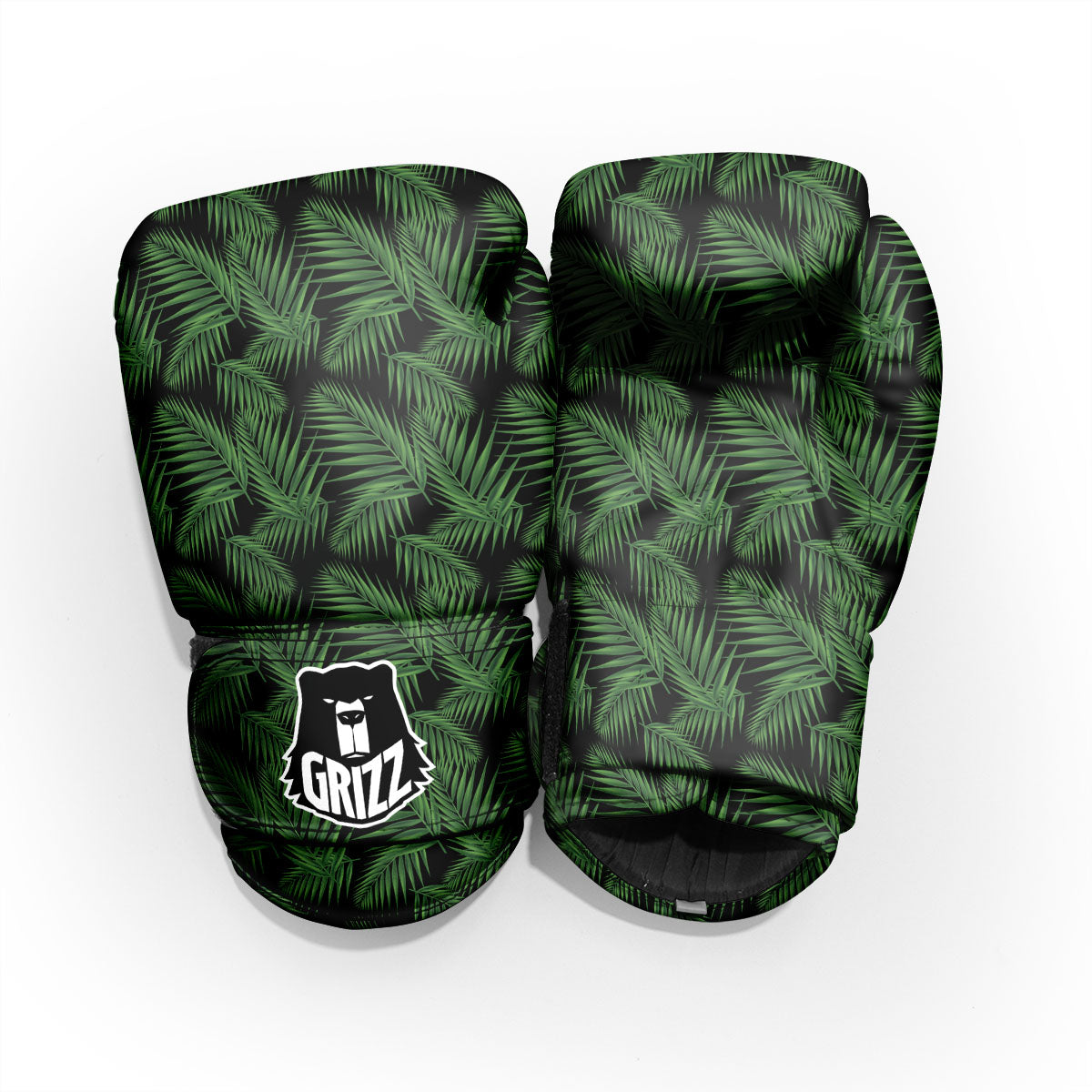 Palm Leave Night Tropical Print Pattern Sparring Gloves-grizzshop