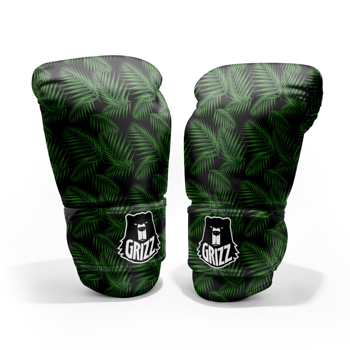 Palm Leave Night Tropical Print Pattern Sparring Gloves-grizzshop