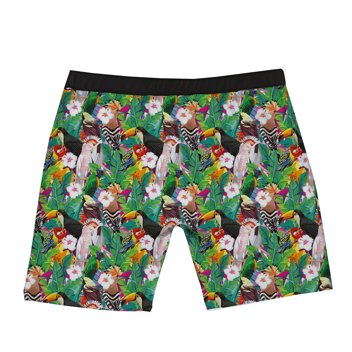 Palm Leaves And Bird Of Paradise Print Boxer Briefs-grizzshop