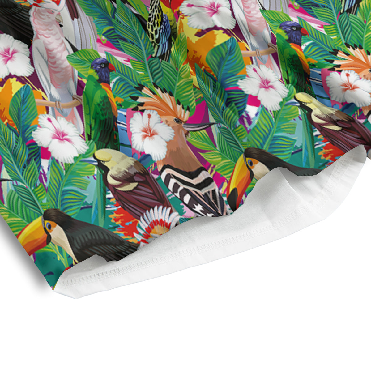 Palm Leaves And Bird Of Paradise Print Men's Athletic Shorts