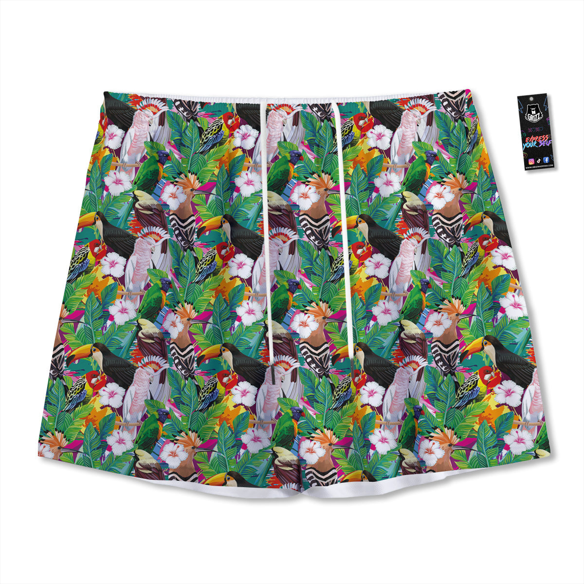 Penguin Face Cute Print Pattern Mesh Shorts