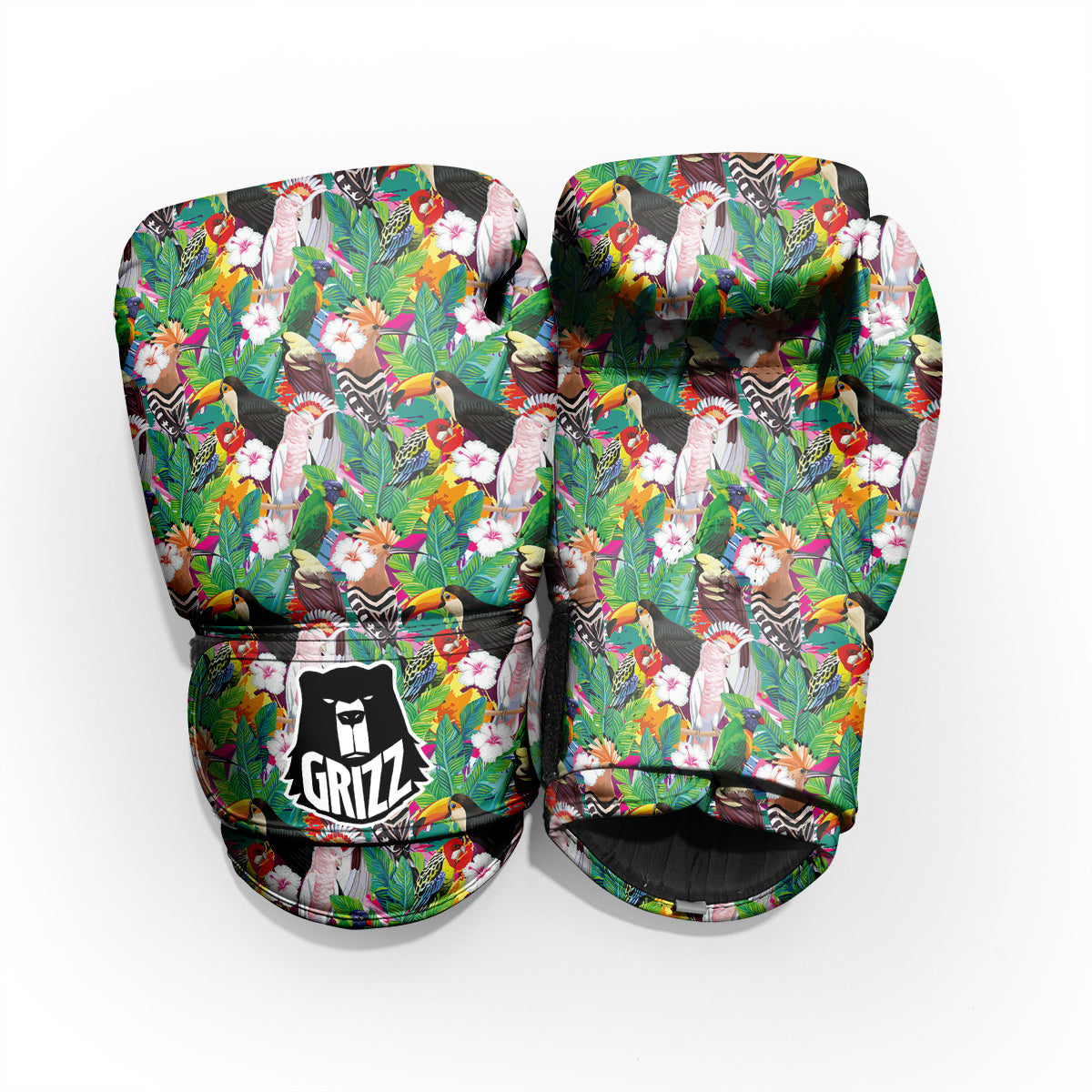 Palm Leaves And Bird Of Paradise Print Pro Boxing Glove