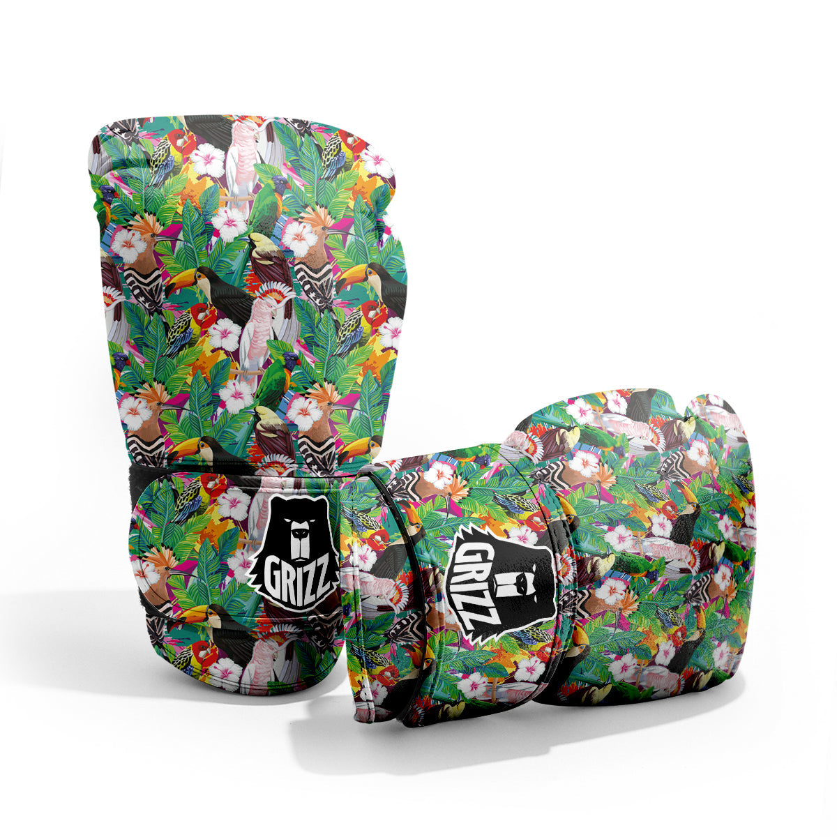 Palm Leaves And Bird Of Paradise Print Pro Boxing Glove