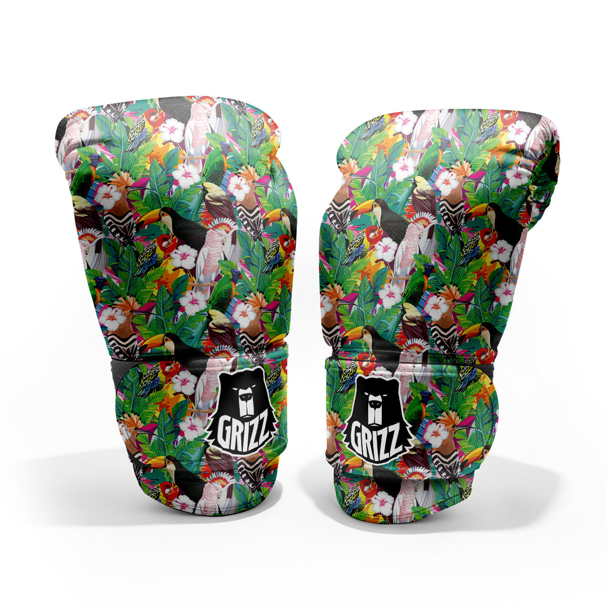 Palm Leaves And Bird Of Paradise Print Pro Boxing Glove