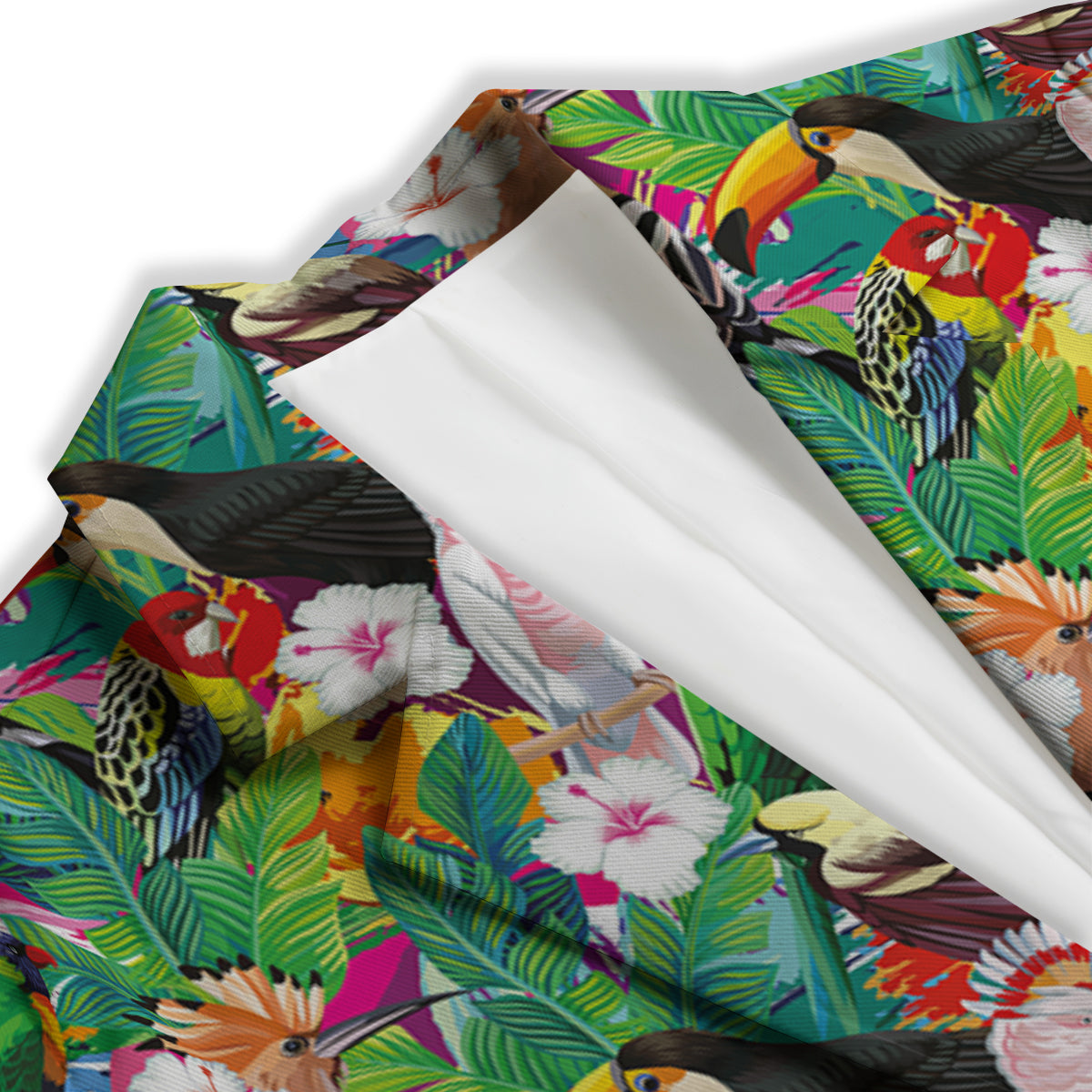 Palm Leaves And Bird Of Paradise Print Women's Blazer-grizzshop