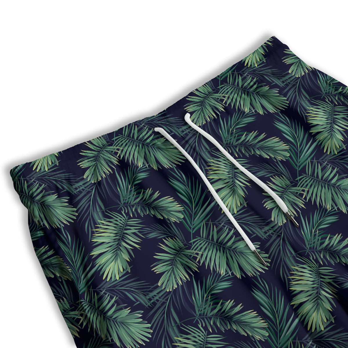 Palm Leaves Dark Tropical Print Pattern Men's Athletic Shorts-grizzshop