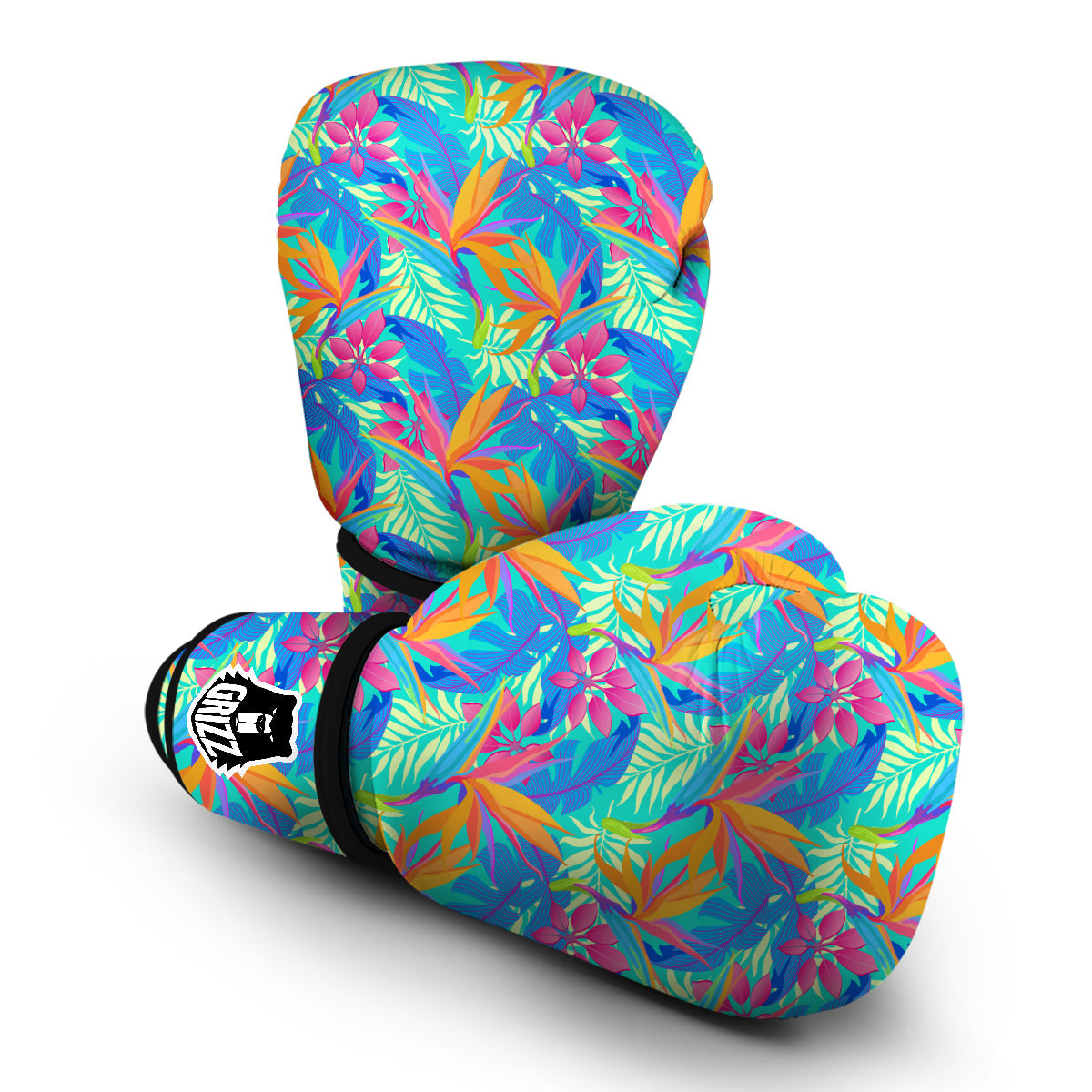 Palm Leaves Floral Tropical Hawaiian Pattern Print Boxing Gloves-grizzshop