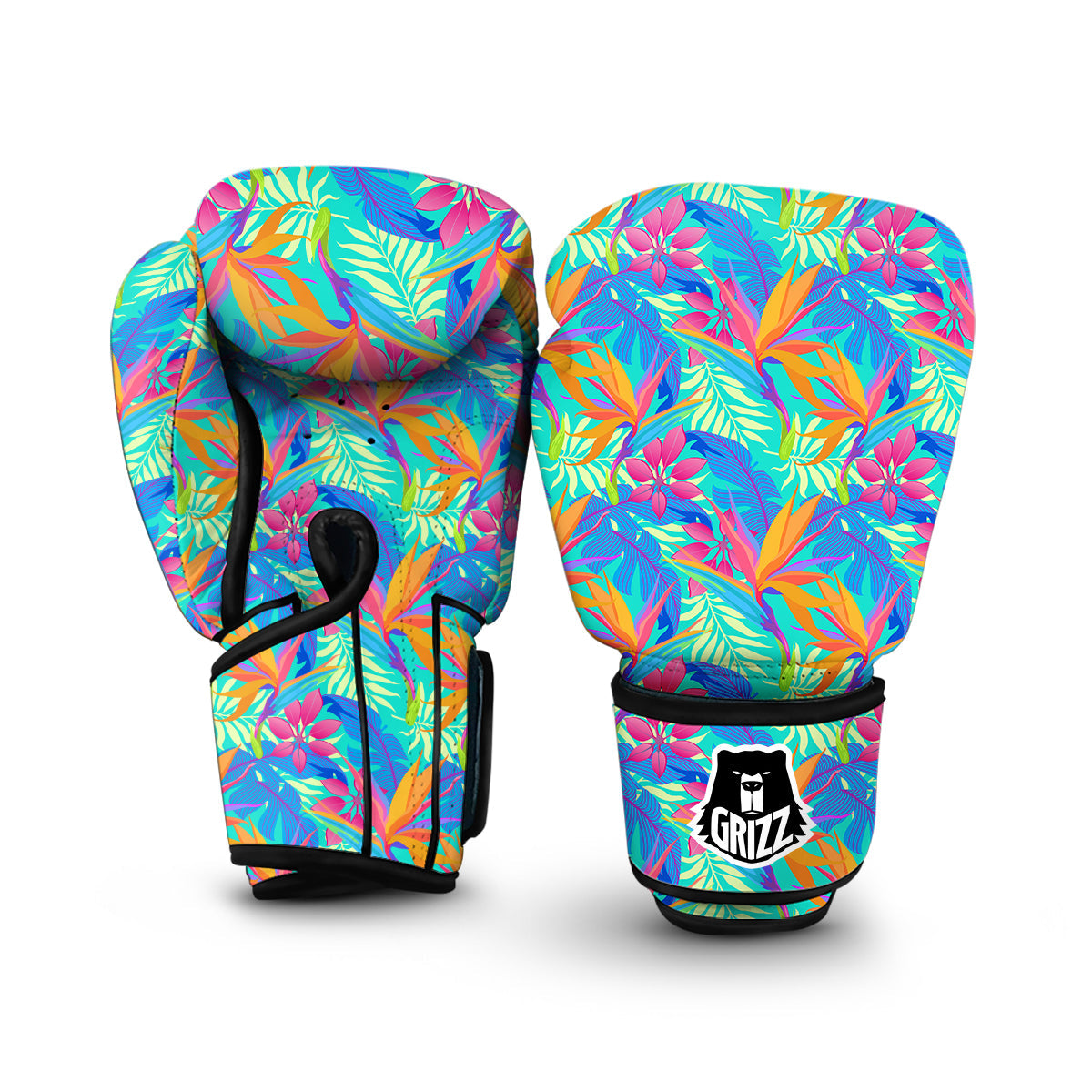 Palm Leaves Floral Tropical Hawaiian Pattern Print Boxing Gloves-grizzshop