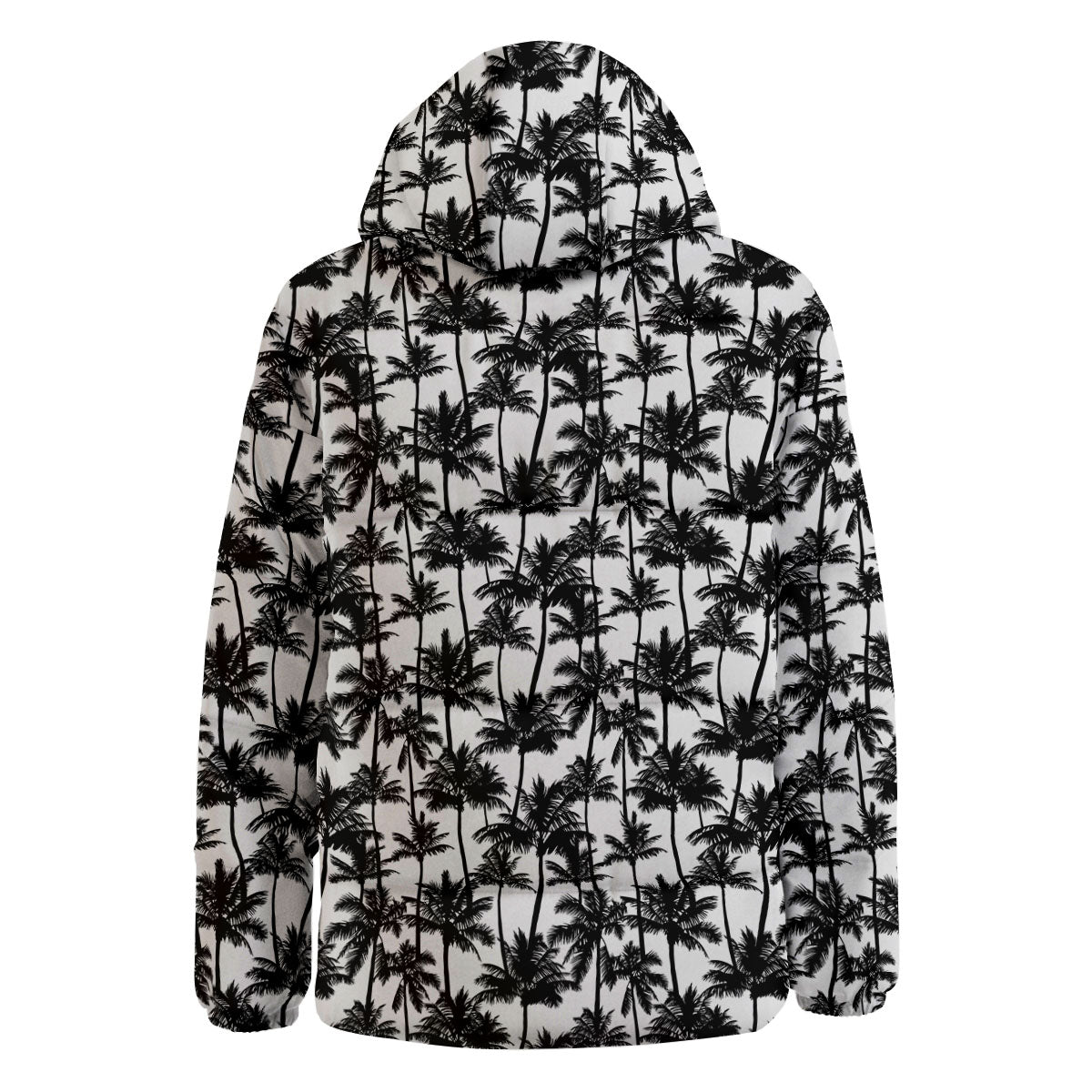 Palm Tree Black White Print Pattern Down Jacket-grizzshop