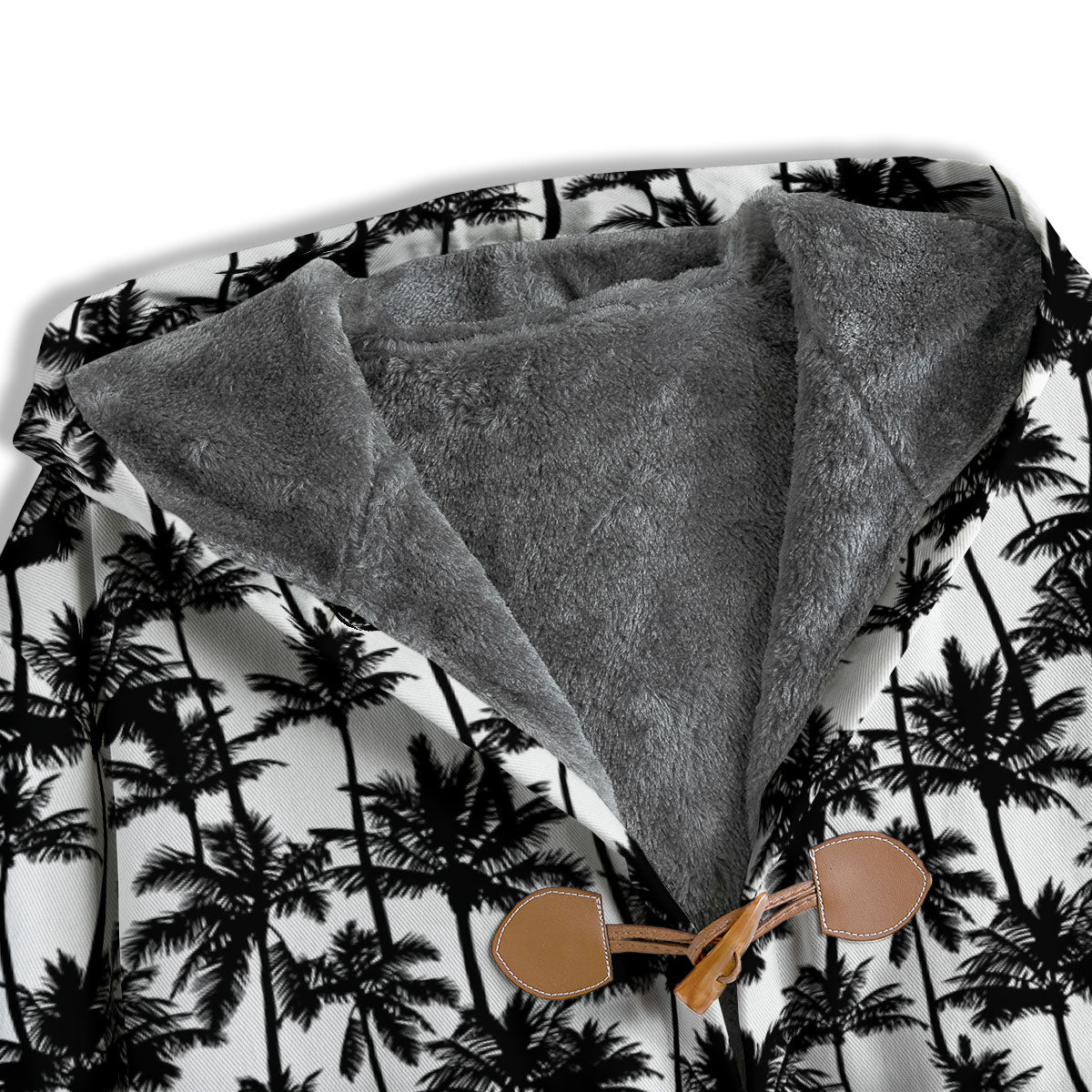 Palm Tree Black White Print Pattern Men's Windbreaker Jacket-grizzshop
