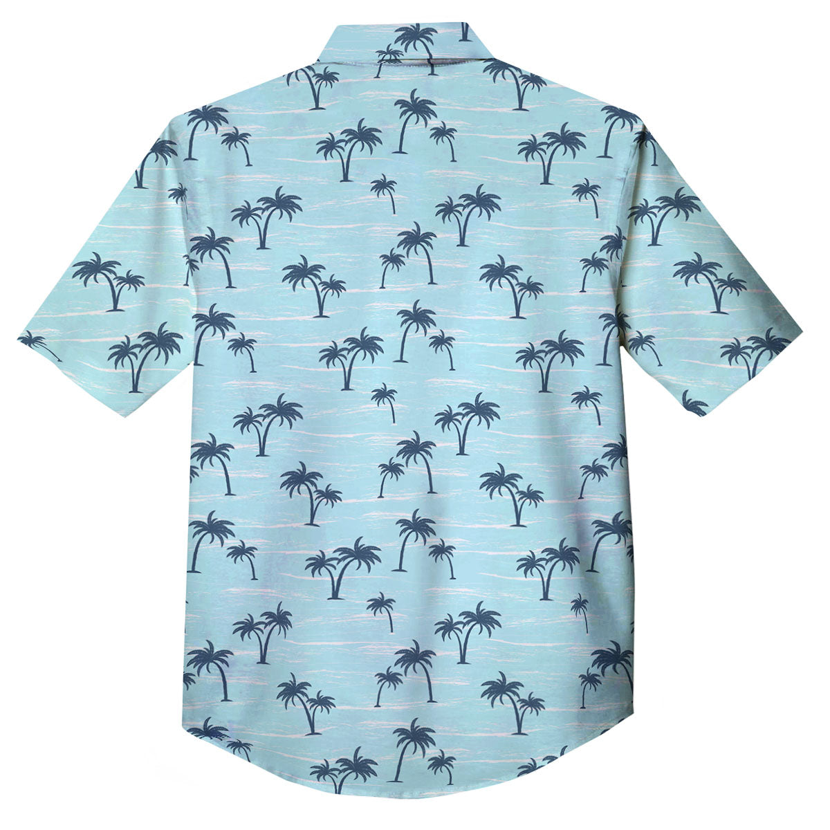 Palm Tree Blue Print Pattern Button Up Shirt-grizzshop