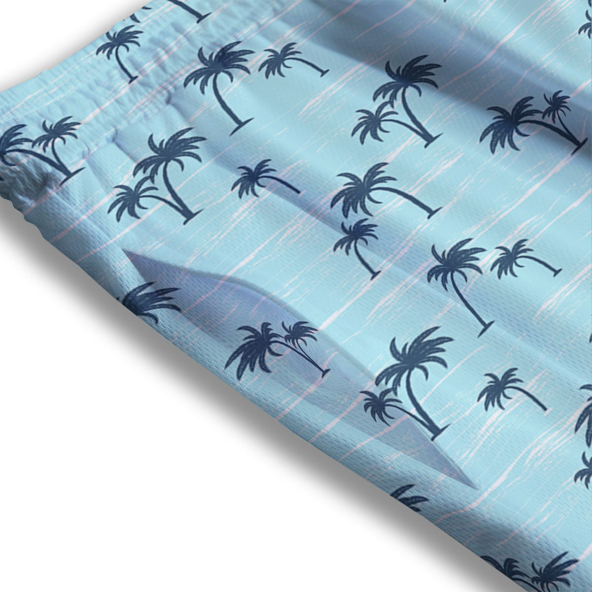 Palm Tree Blue Print Pattern Mesh Shorts-grizzshop