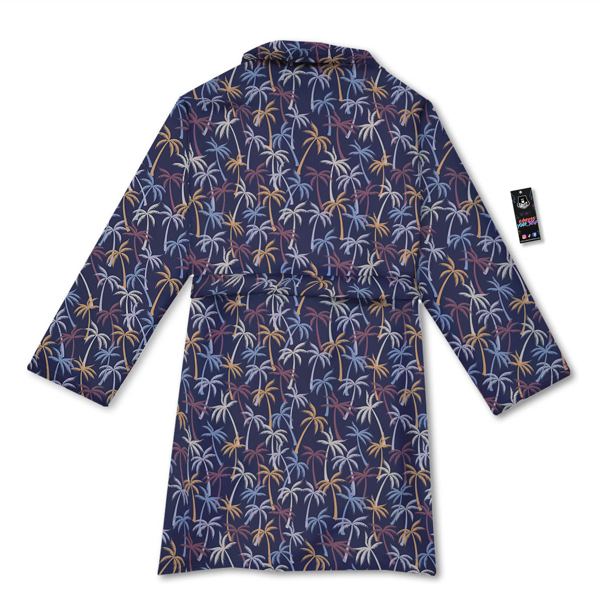 Palm Tree Colorful Print Pattern Bathrobe-grizzshop