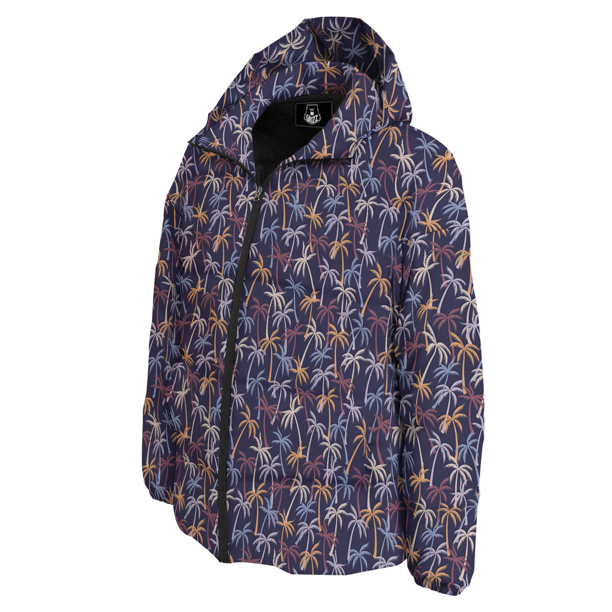 Palm Tree Colorful Print Pattern Down Jacket-grizzshop