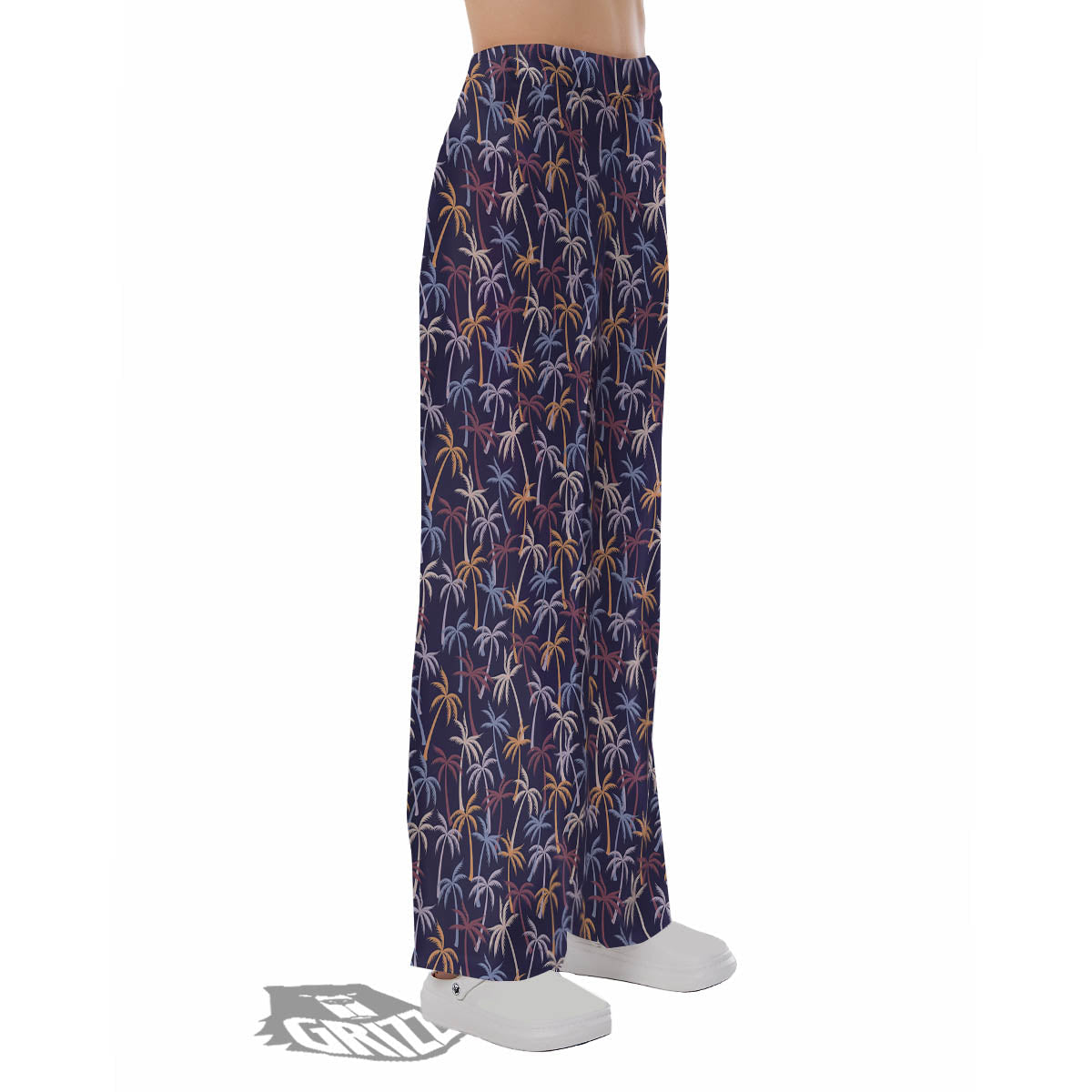 Palm Tree Colorful Print Pattern Pajama Pants-grizzshop