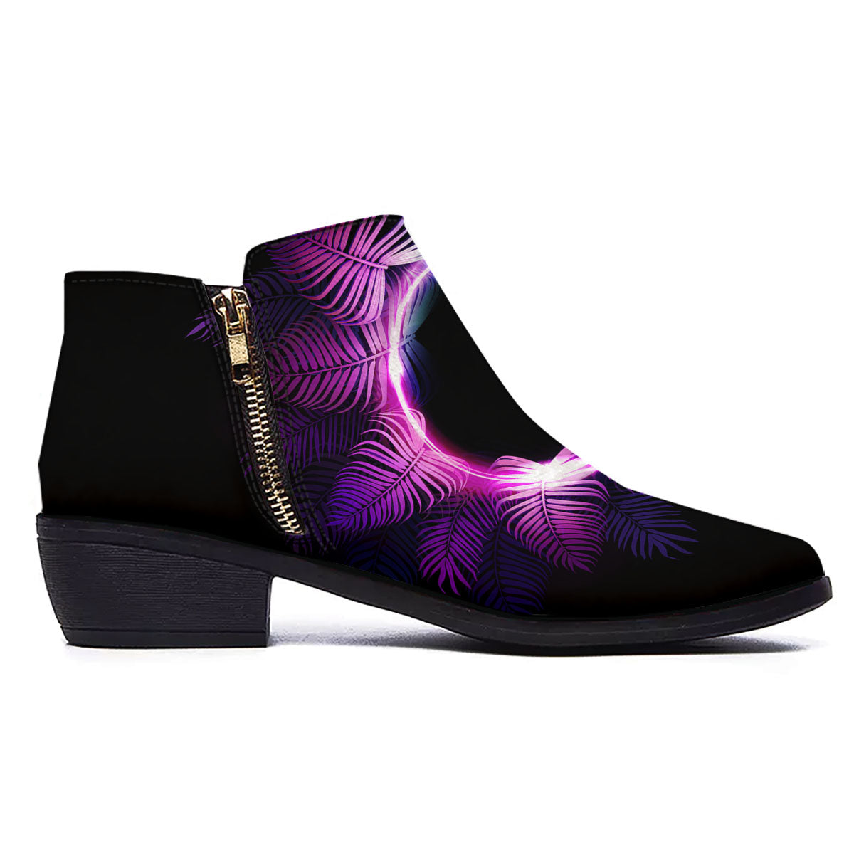 Palm Tree EDM Beach Print Ankle Boots-grizzshop