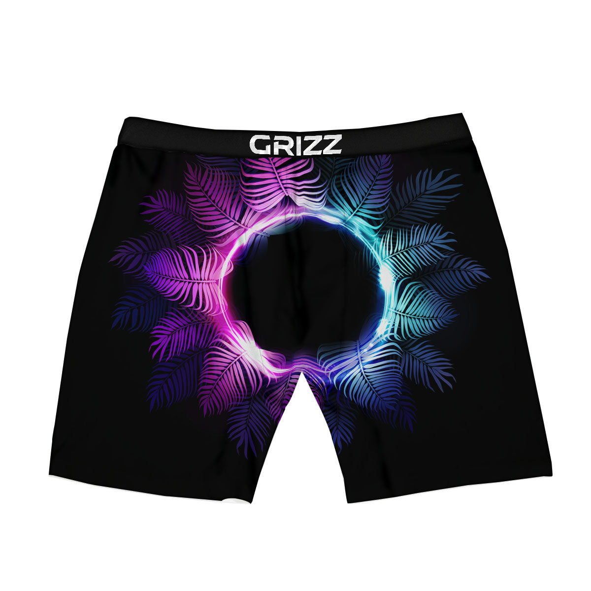 Palm Tree EDM Beach Print Boxer Briefs-grizzshop