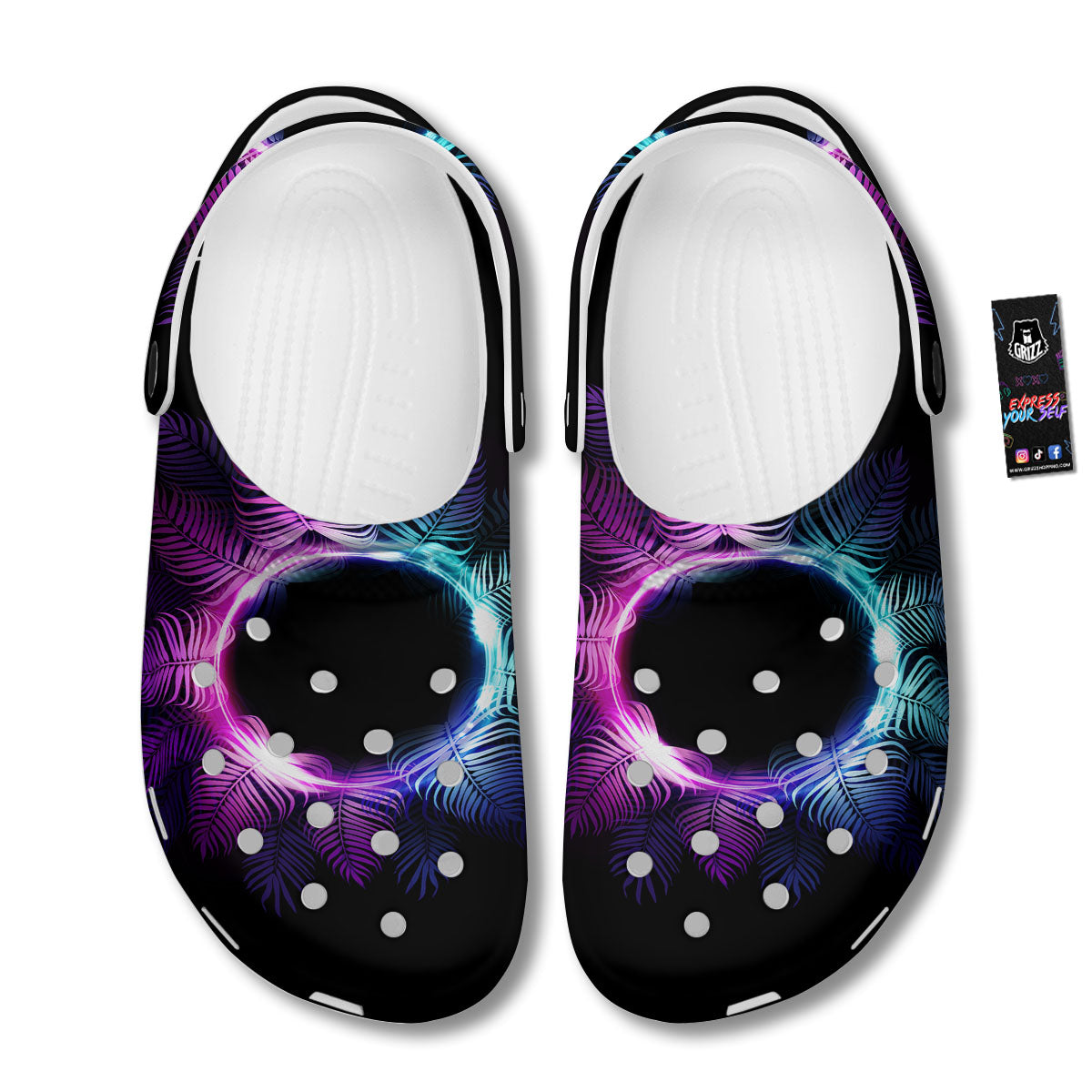 Palm Tree EDM Beach Print Clog-grizzshop