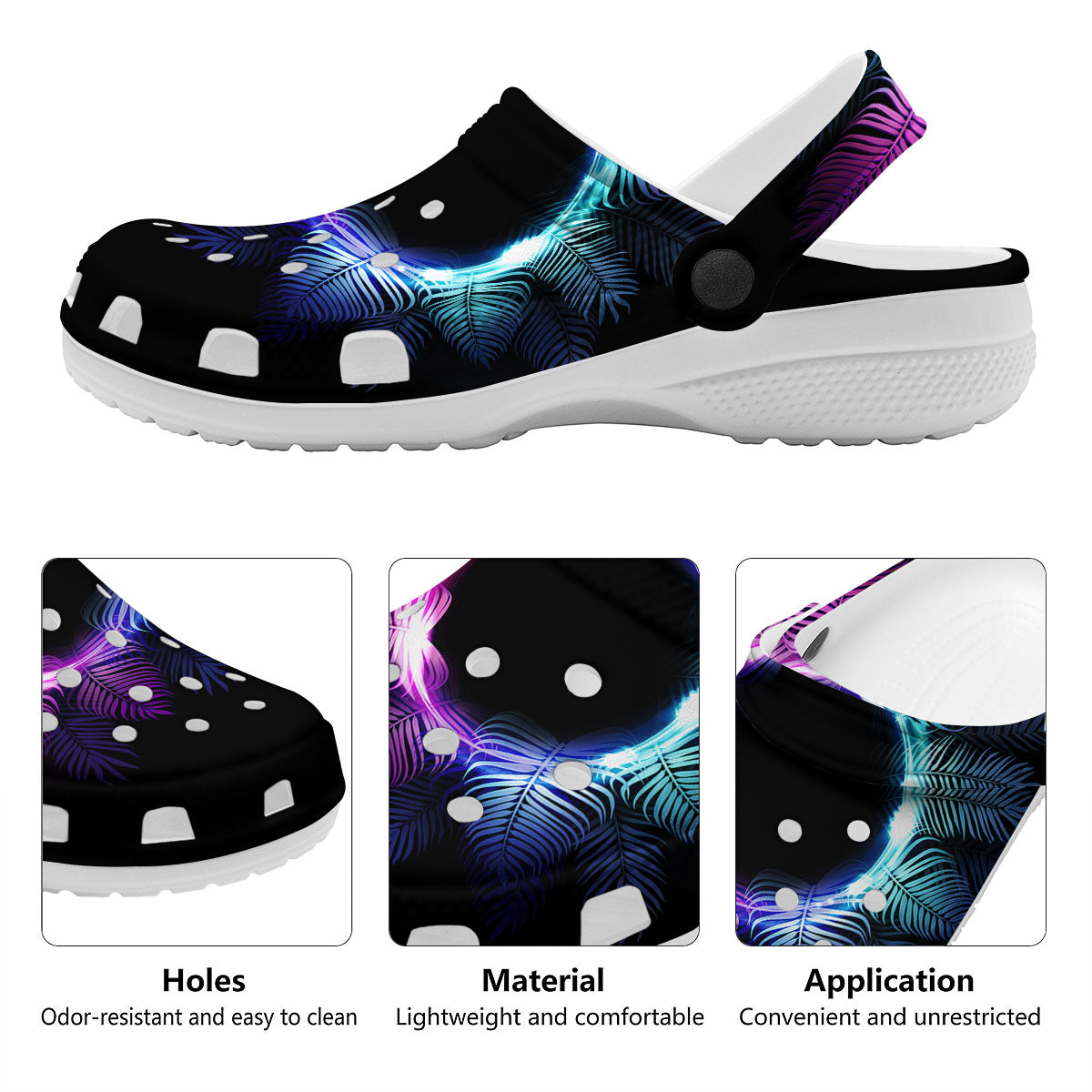 Palm Tree EDM Beach Print Clog-grizzshop