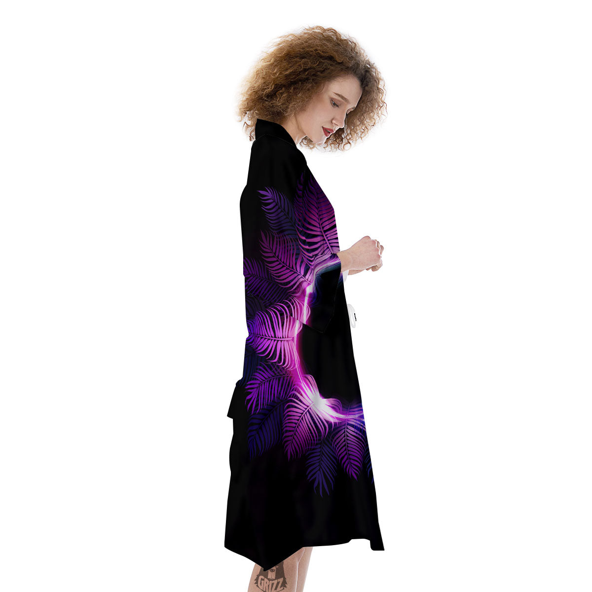 Palm Tree EDM Beach Print Kimono-grizzshop