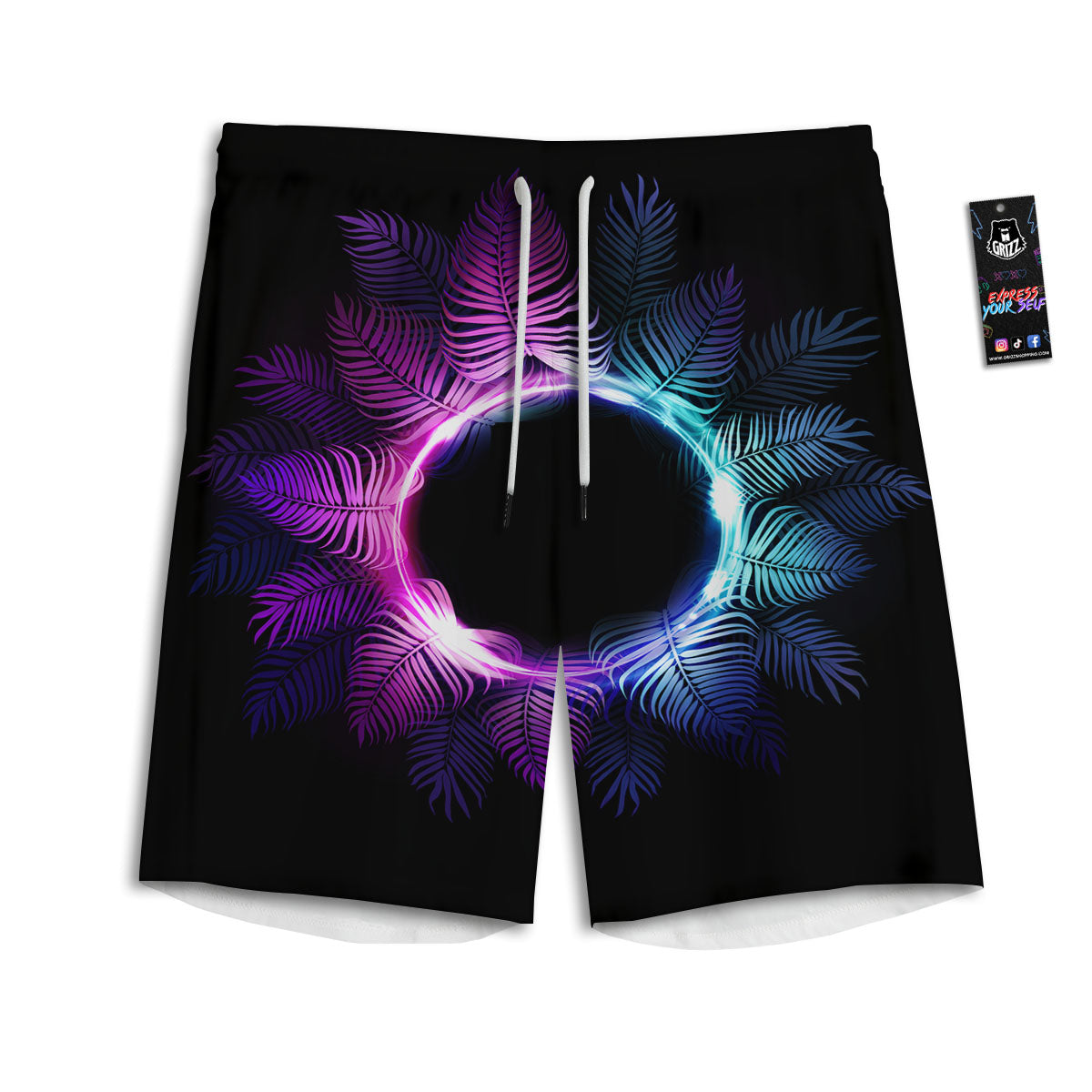 Plaid Mardi Gras Print Pattern Men's Athletic Shorts