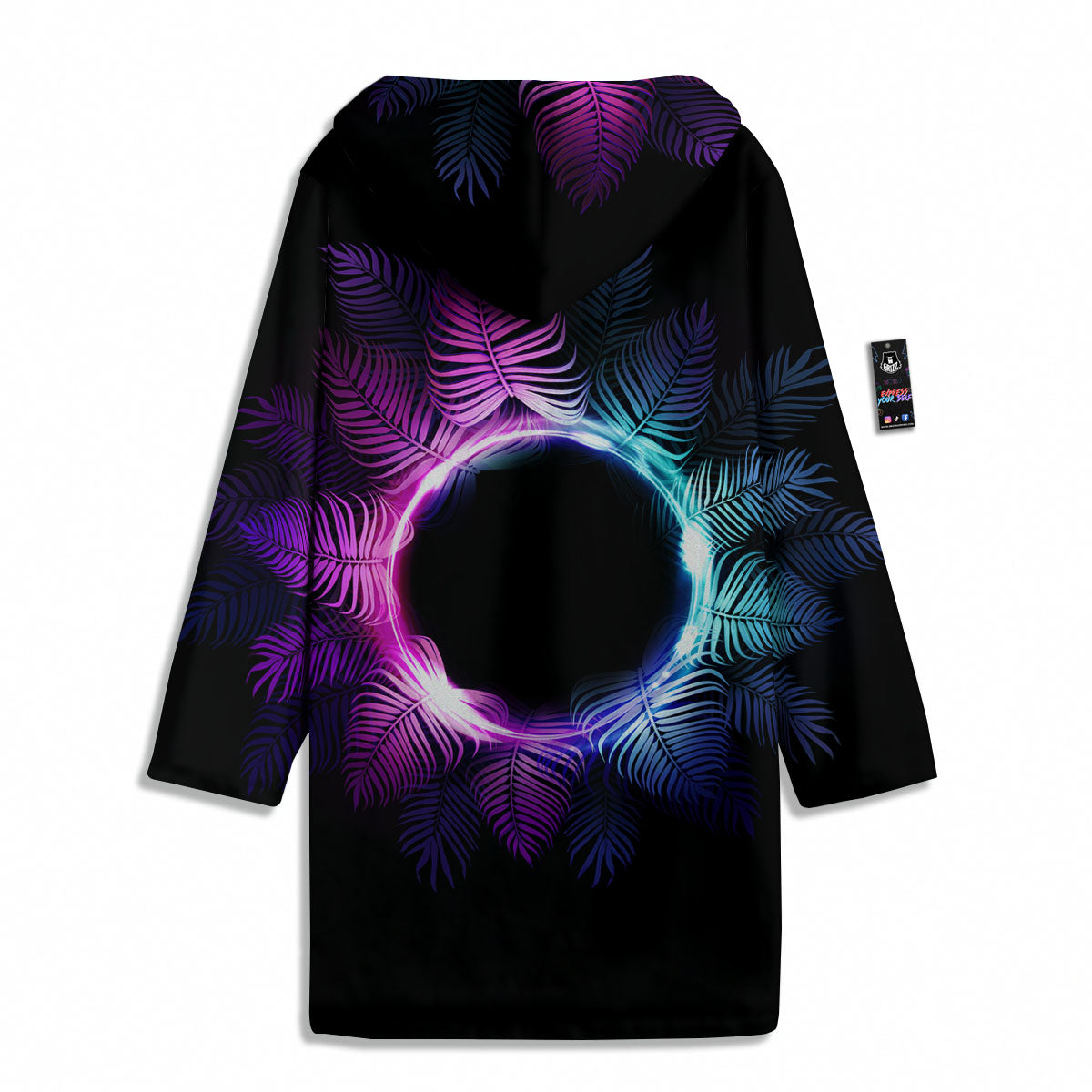 Palm Tree EDM Beach Print Men's Windbreaker Jacket-grizzshop