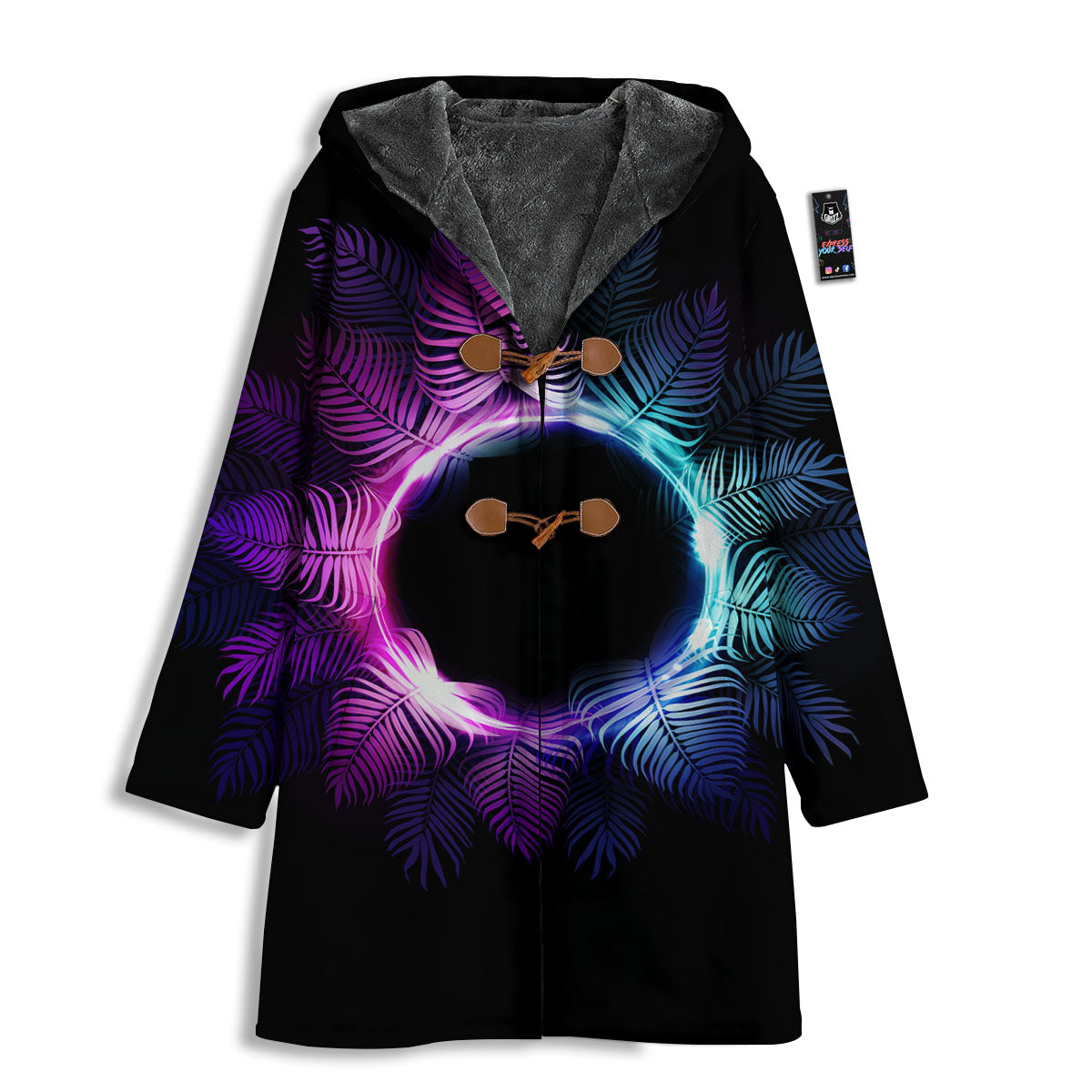 Palm Tree EDM Beach Print Men's Windbreaker Jacket-grizzshop