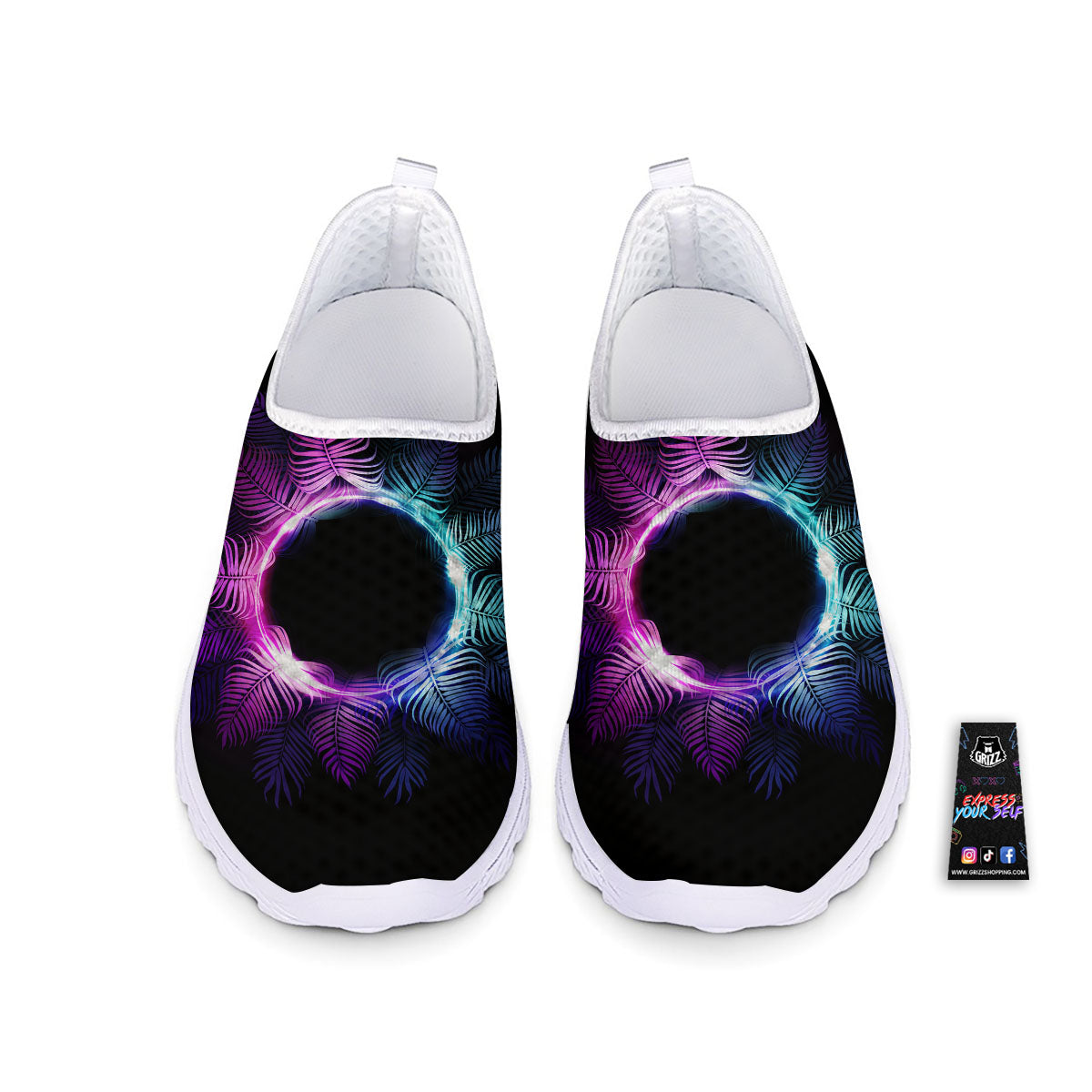 Palm Tree EDM Beach Print Nurse Shoes-grizzshop